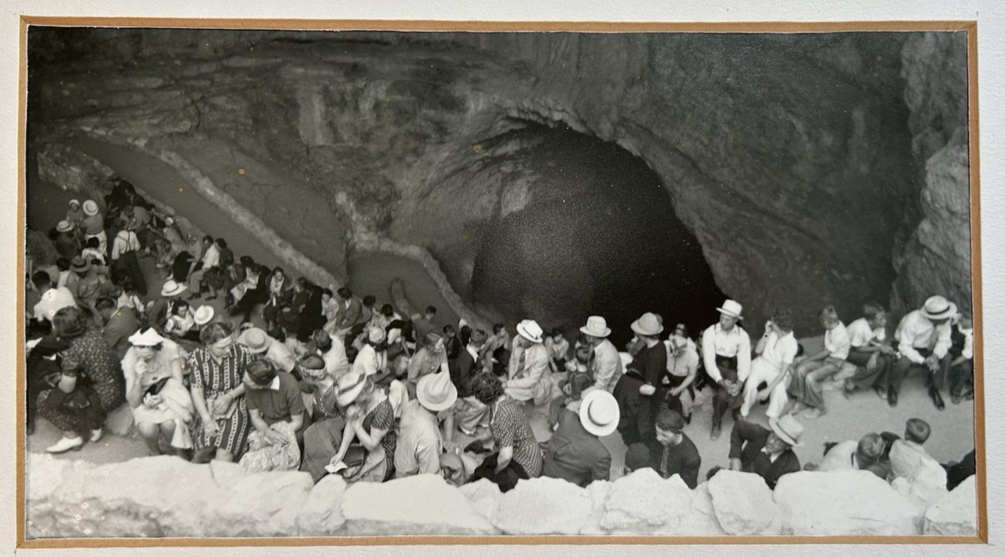 Original 1929 Carlsbad Caverns New Mexico Photo 8x10 Opening Crowd Joseph Zinni
