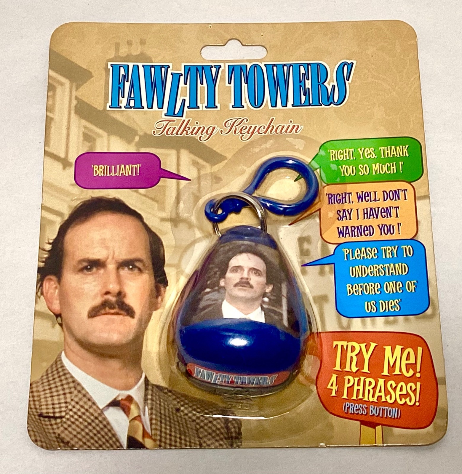 Fawlty Towers Talking Keychain NEW Works Made in 2001 On Card John Cleese BBC