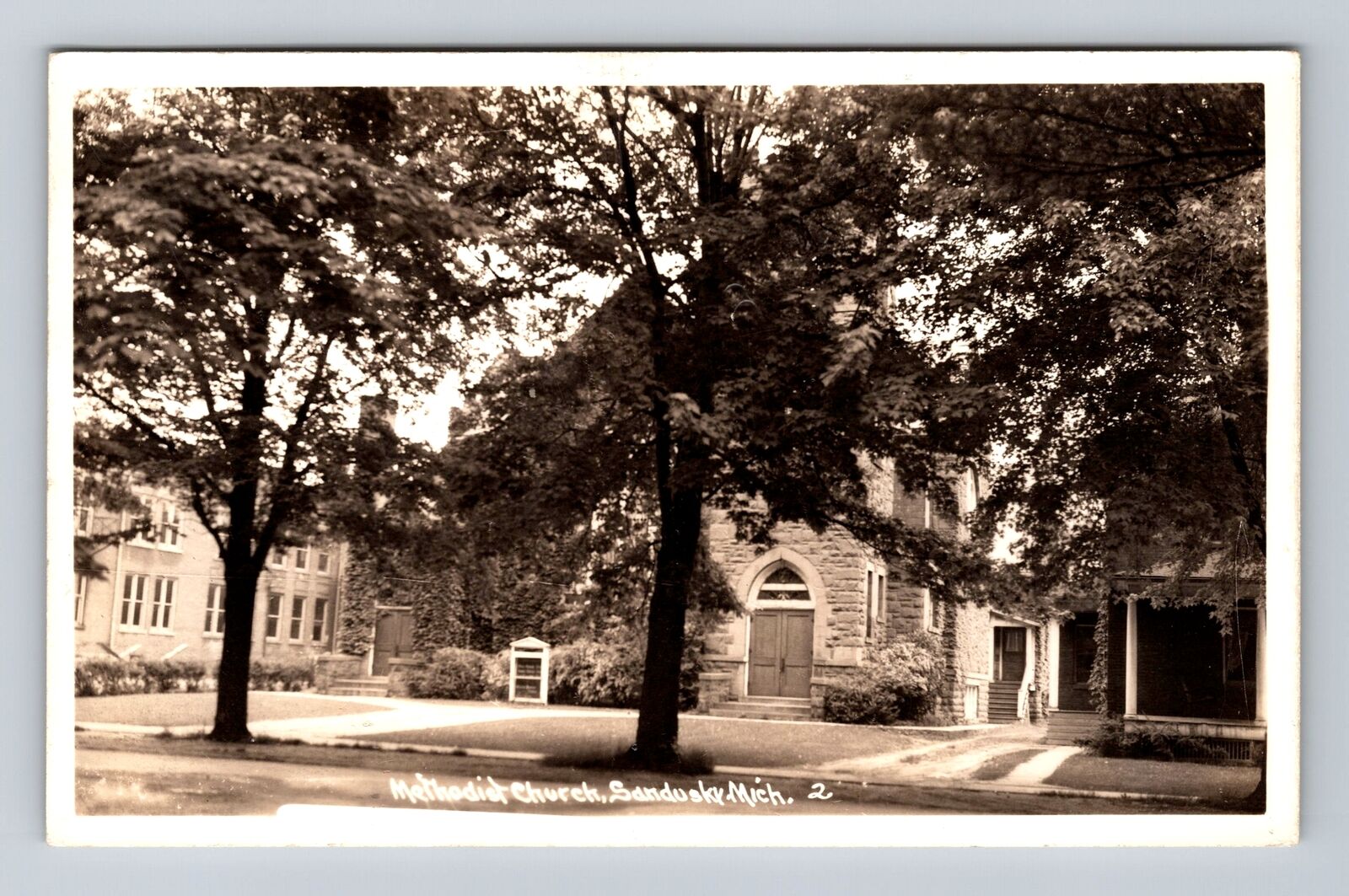 Sandusky MI-Michigan, RPPC, Methodist Church, Antique, Vintage Postcard