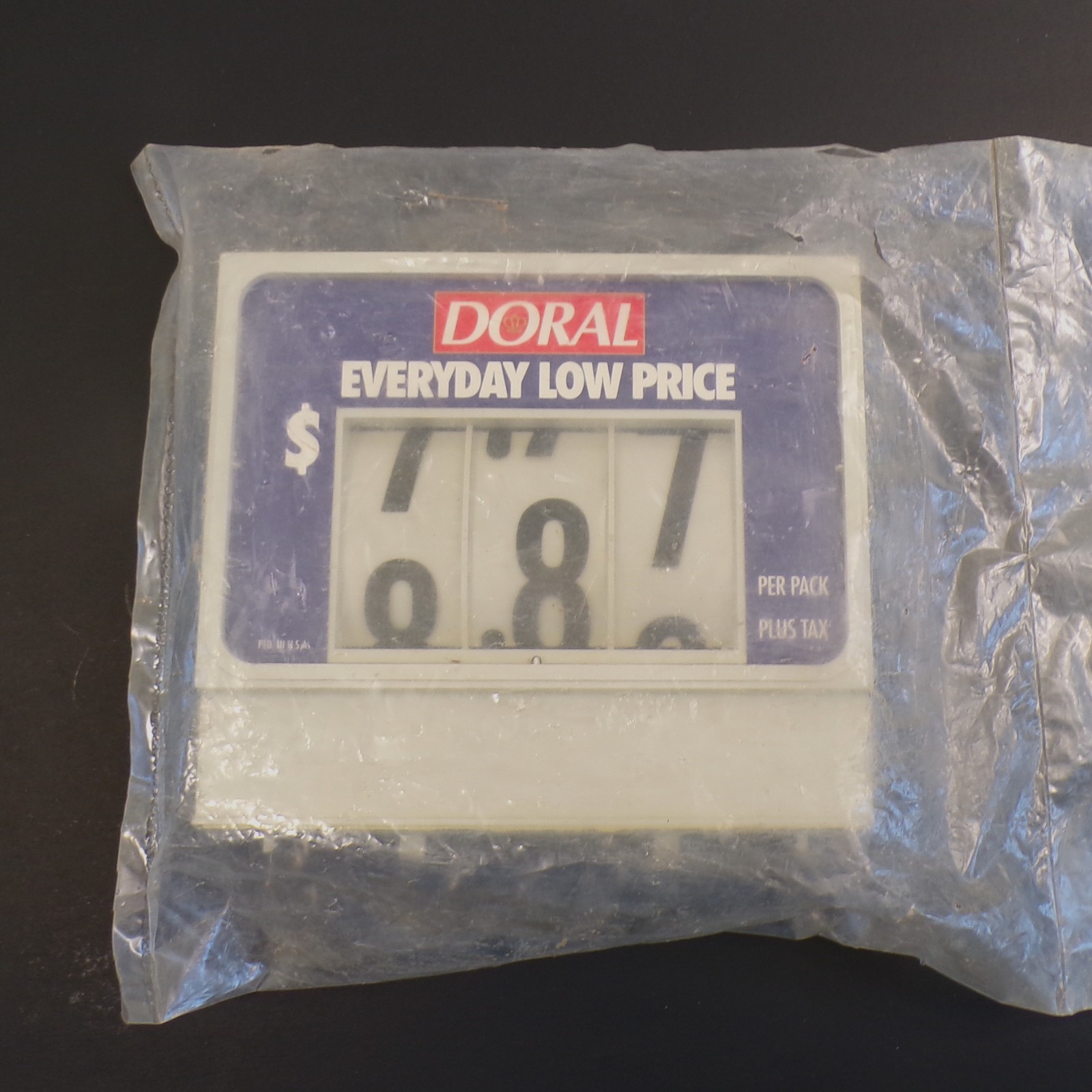 NOS Vintage Doral Cigarettes Countertop Price Display Sign Sealed Tobacciana