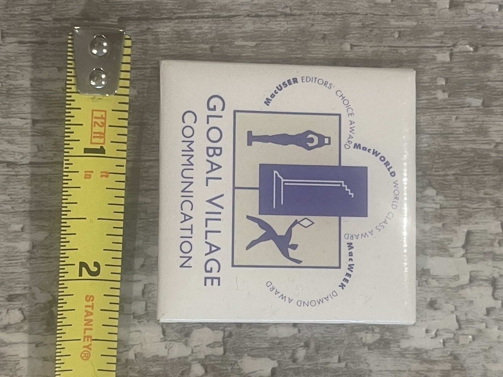 vintage 1992 Global Village Communication promotional pin/button