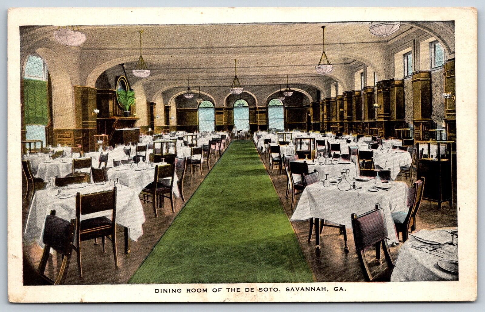 Postcard Dining Room Of The Hotel De Soto, Savannah Georgia Unposted
