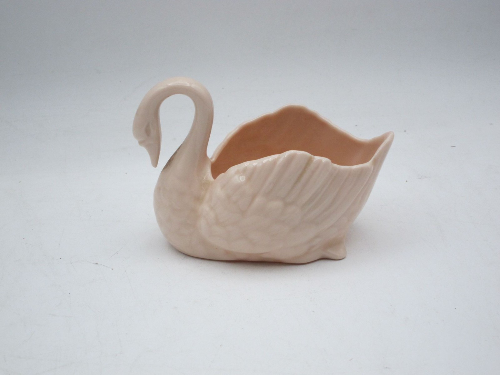 Vintage Lenox Pink Swan Figurine Small Porcelain Swan Green Stamp