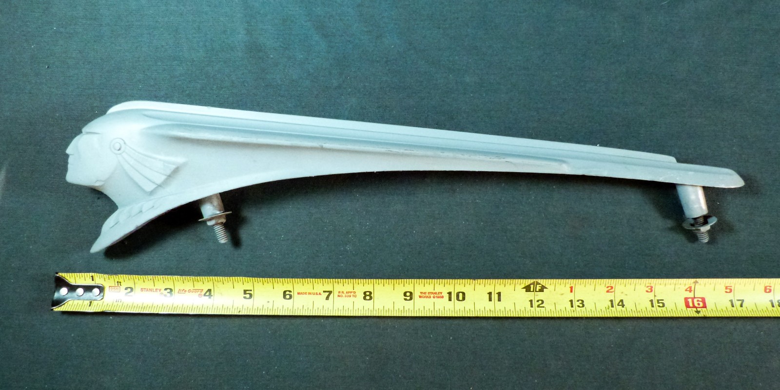 vintage 1953 Pontiac Indian Chief HOOD ORNAMENT #4152058 painted gray