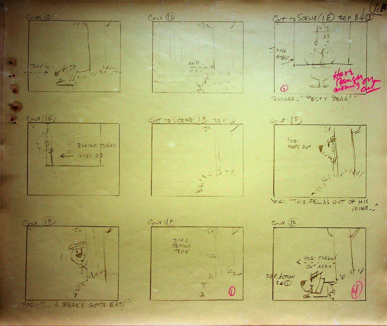 The Huckleberry Hound Show Yogi Bear 1950s Dan Gordon Production Thermofax #LF The Huckleberry Hound Show Yogi Bear 1950s Dan Gordon Production Thermofax #LF