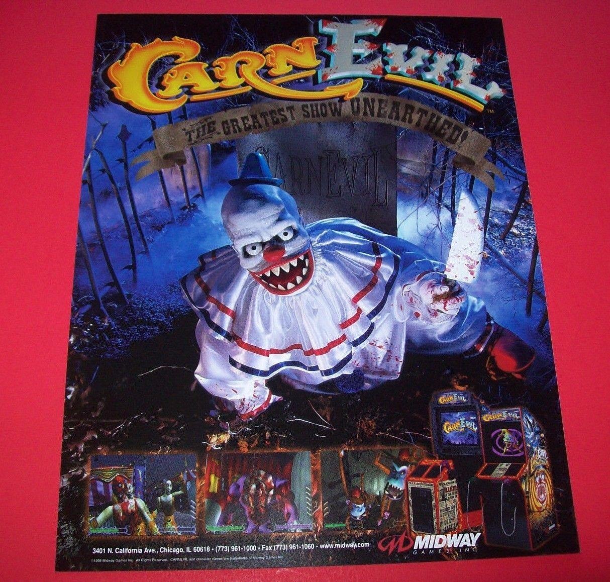 JOB LOT 5x Original NOS Midway Carn Evil Arcade Flyers Wholesale Dealer Lot Bulk
