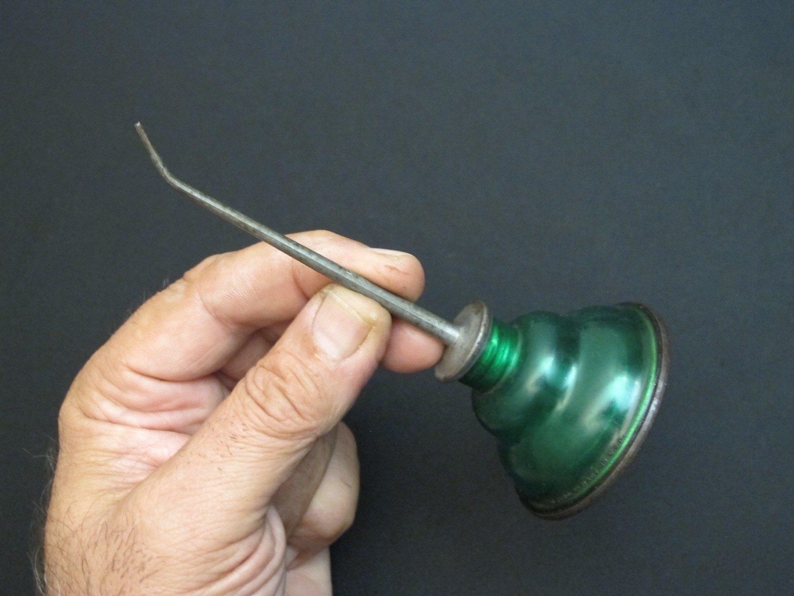Unusual Small Vtg “EAGLE” Transparent Thump Pump Oil Can/Oiler Antique/Rare Tool