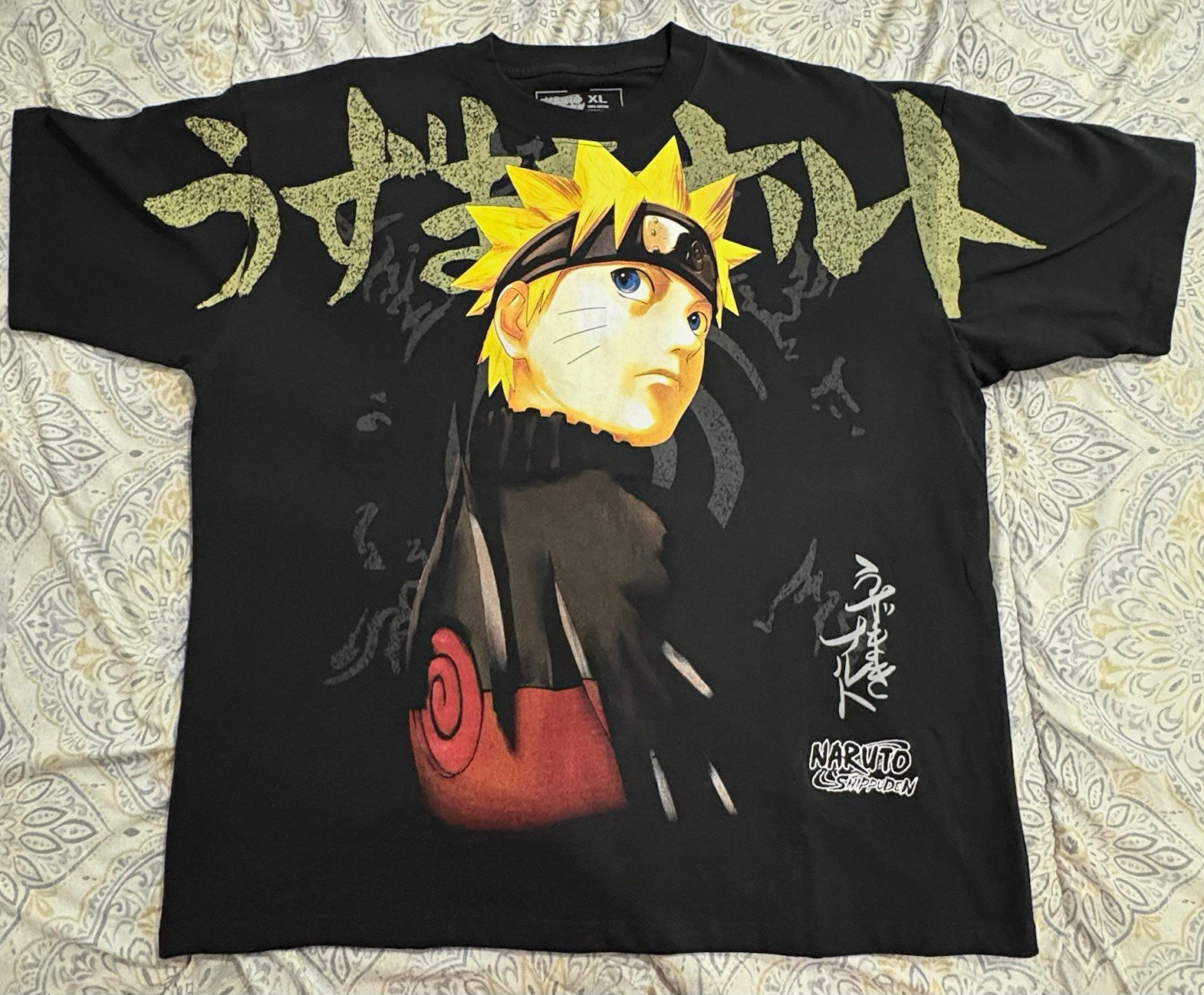 CVLA X Naruto Shippuden Naruto Uzumaki Black Graphic T-Shirt XL