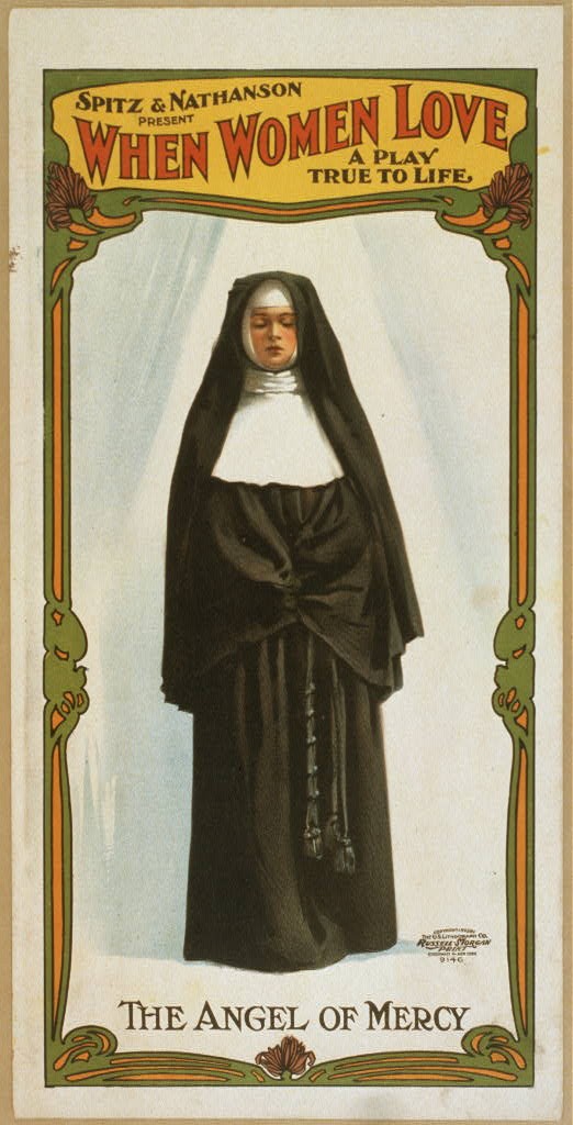 Photo:When Women Love 1905 Play Poster Angel of Mercy Nun Costume