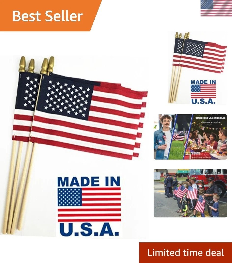 12-Pack, Proudly MADE IN U.S.A. 8x12 Inch Spearhead Handheld American Stick F... 12-Pack, Proudly MADE IN U.S.A. 8x12 Inch Spearhead Handheld American Stick F...