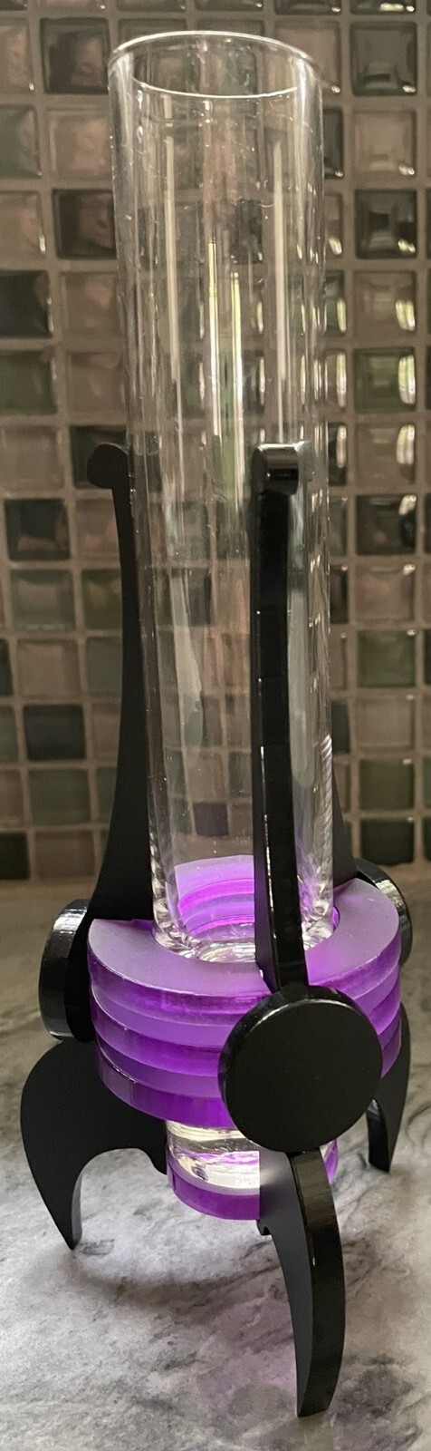 Brian Prothro Zipadeedoodah Designs Post-Modern/Memphis Acrylic & Glass Bud Vase