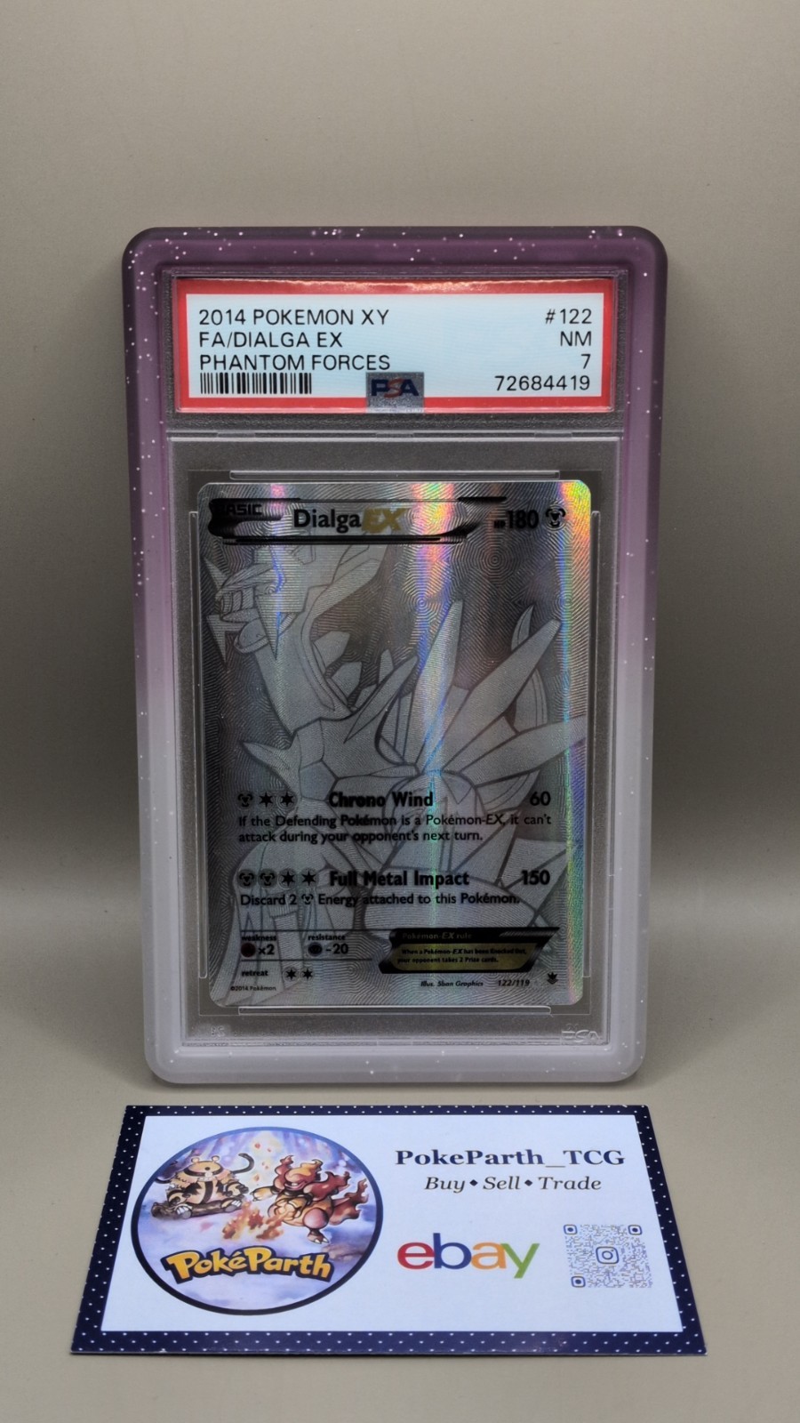 Dialga Ex 122 XY Phantom Forces FA PSA 7 NM Pokémon
