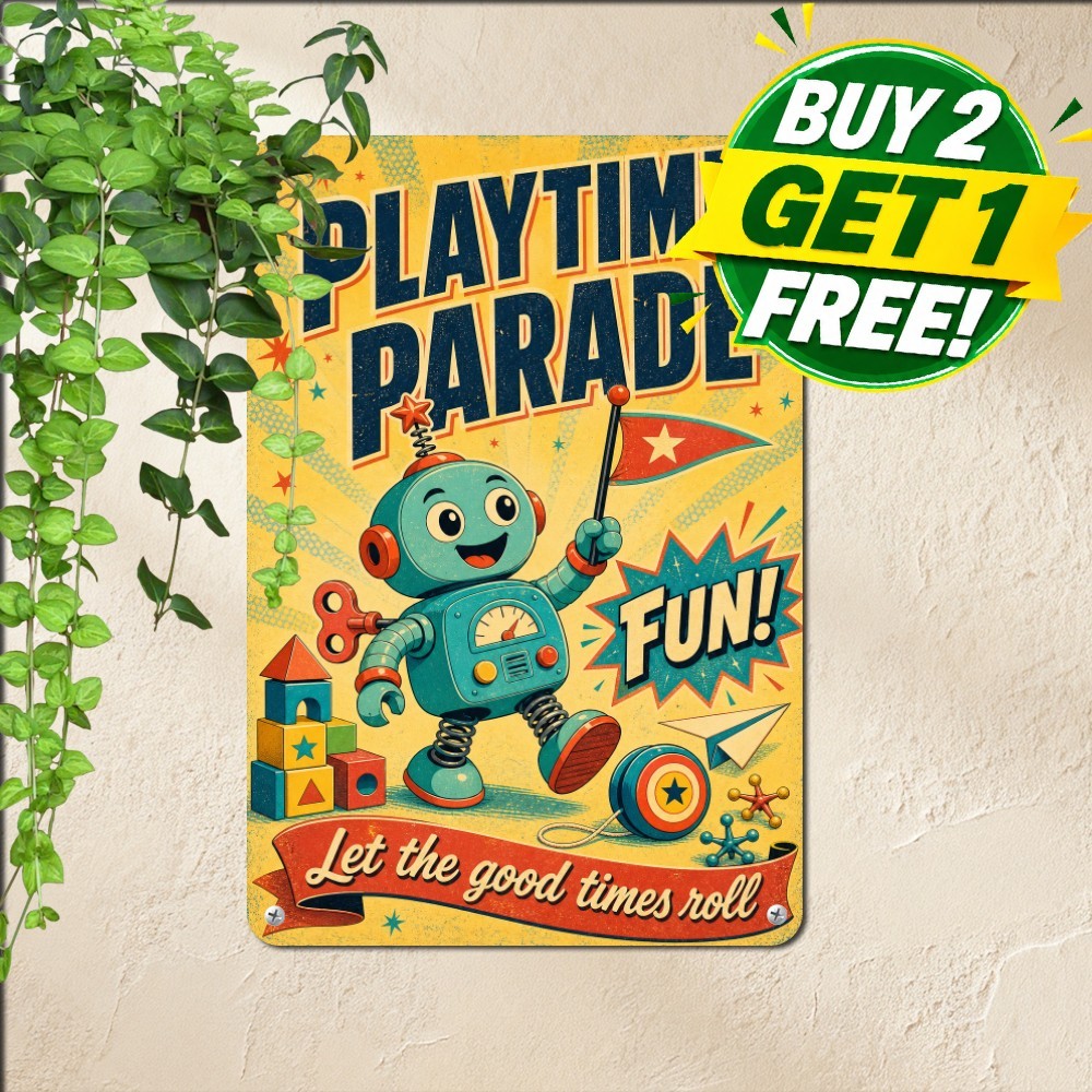 Classic Nostalgia Green Clay Figure Sign Retro Animation Metal Tin Plaque