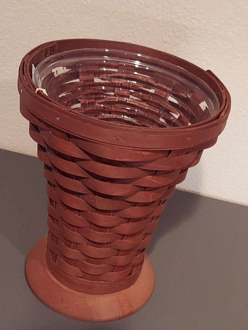 Longaberger RARE Hostess BOUQUET VASE Rich Brown with PROTECTOR 2015 MINT