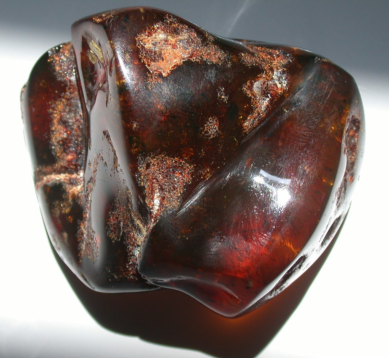 Beautiful Cherry RED Dominican Amber Fossil Gemstone LARGE 52 gram Piece