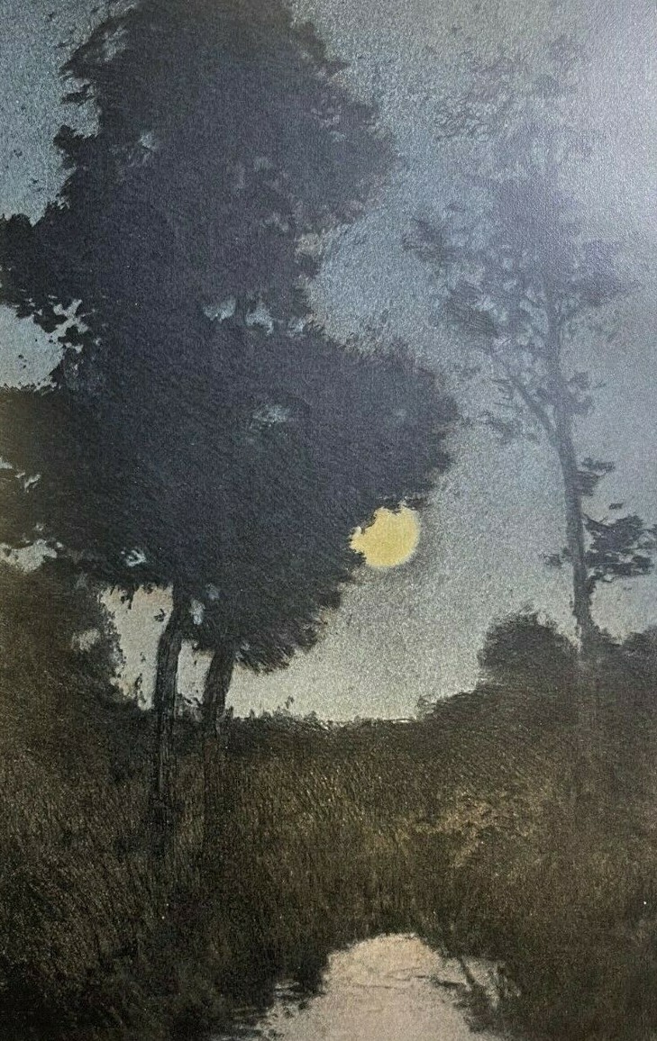 Early 1900's Vintage Magazine Illustration Moonrise by George Sensency Early 1900's Vintage Magazine Illustration Moonrise by George Sensency