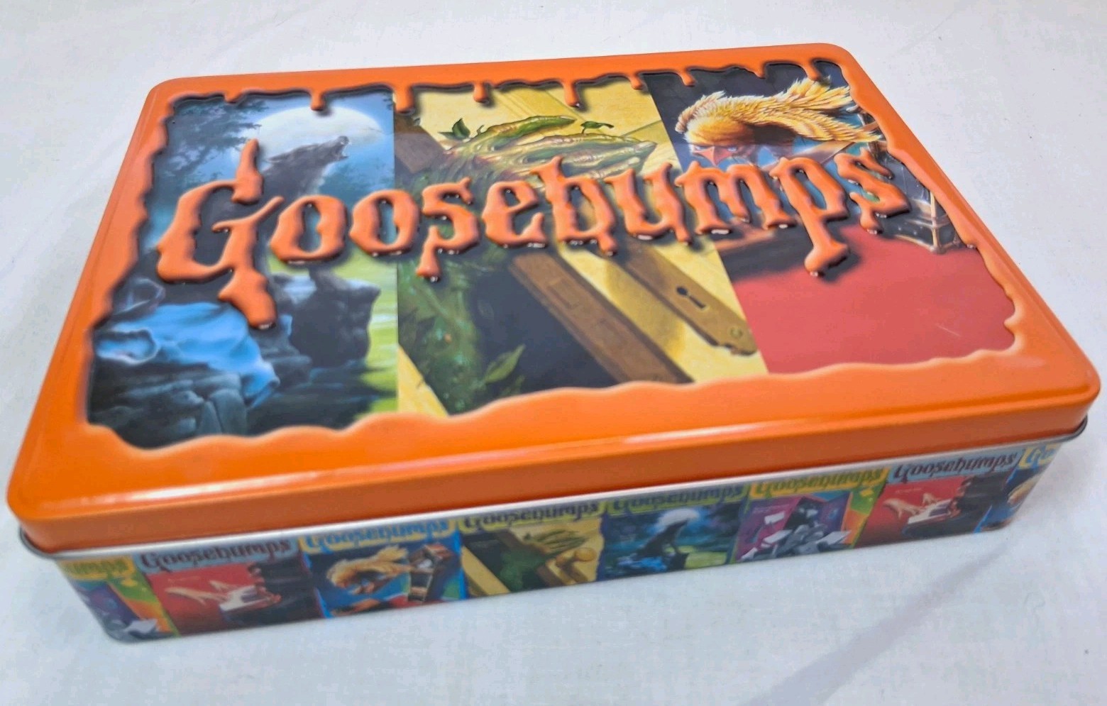 Goosebumps Metal Lunchbox Tin w/ Books Set: Cuckoo Clock, Haunted School+