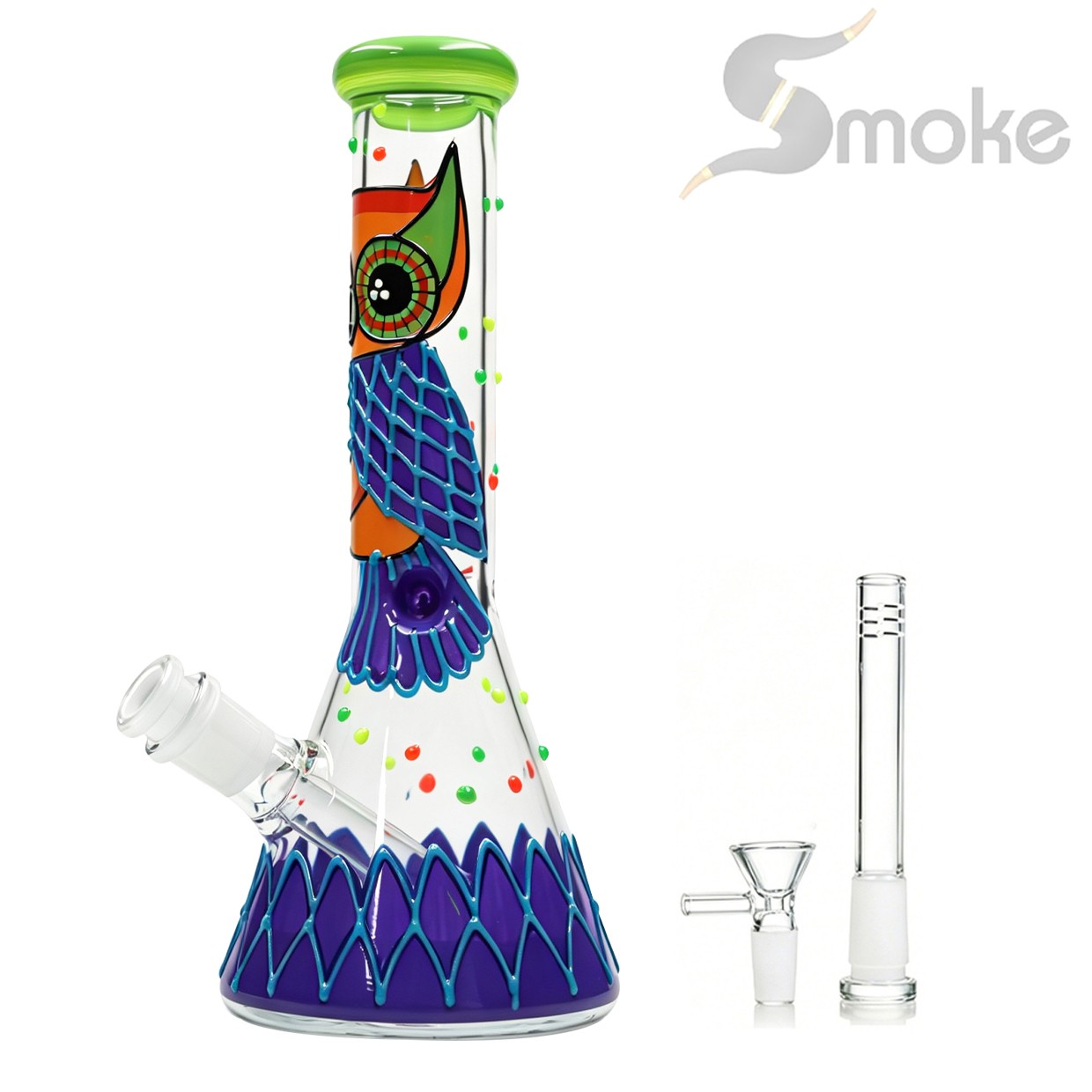 Hookah 10 inch Glass Bong Water Pipes Smoking Tobacco Beaker Bong 14mm bowl OWL