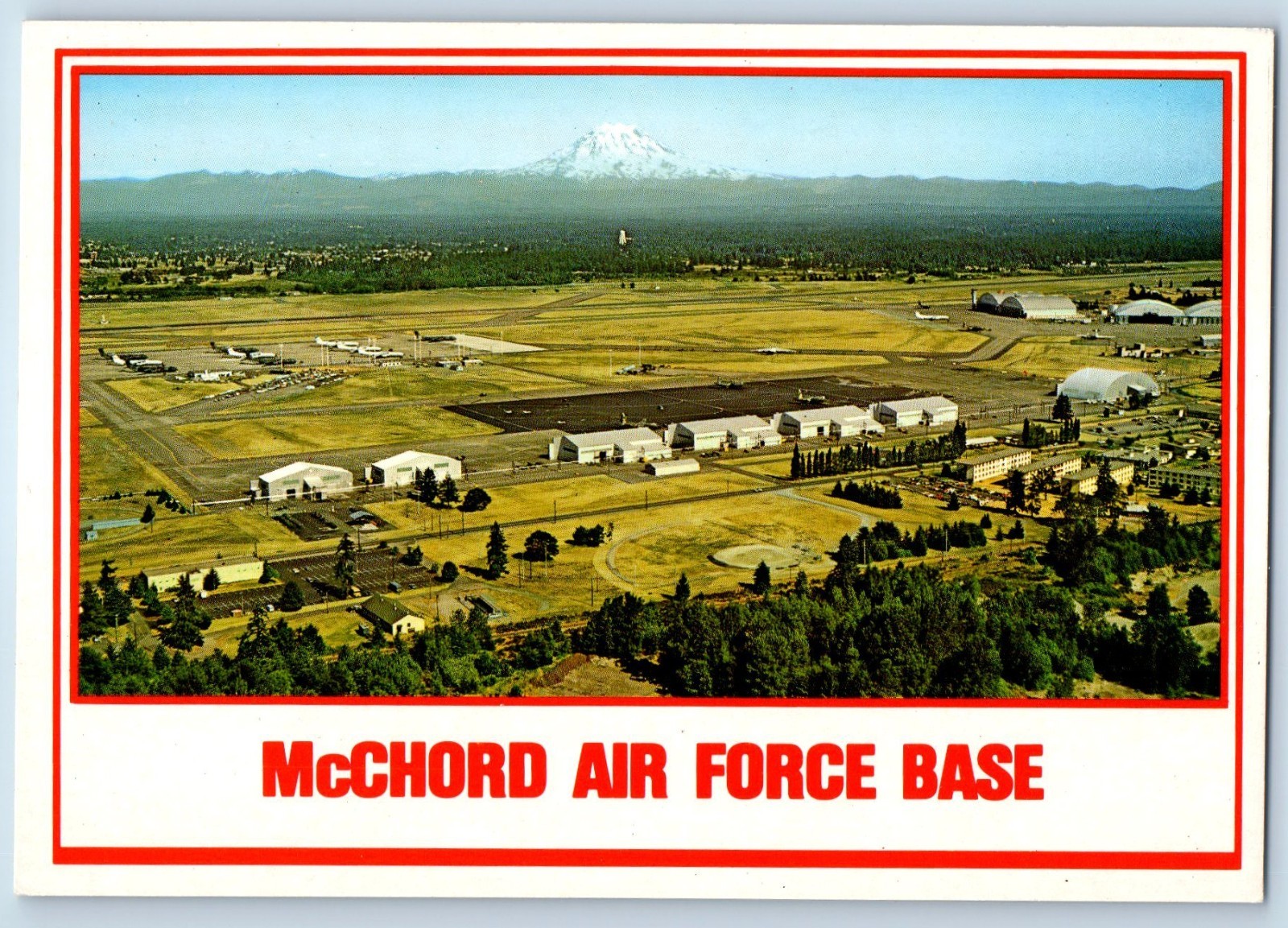 c1960 Tacoma Washington Vintage Postcard McChord Air Force Base Olympia Air View