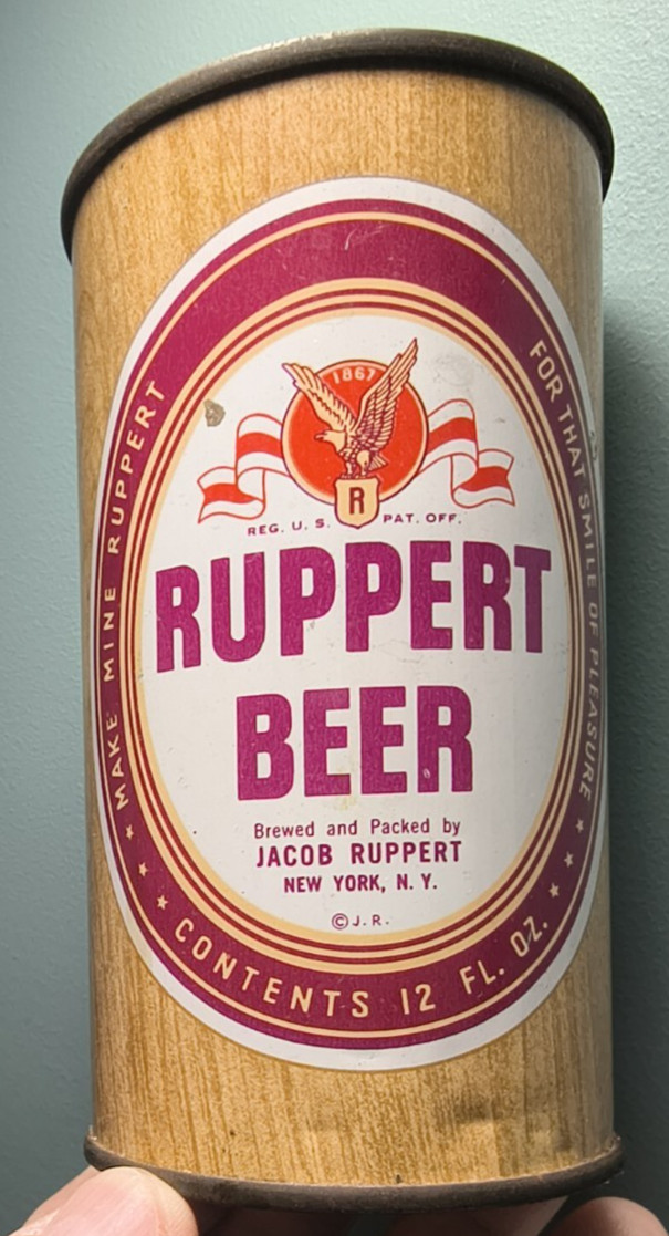 Ruppert Beer Flat Top Can Jacob Ruppert NY non IRTP  NO Knickerbocker 126-12