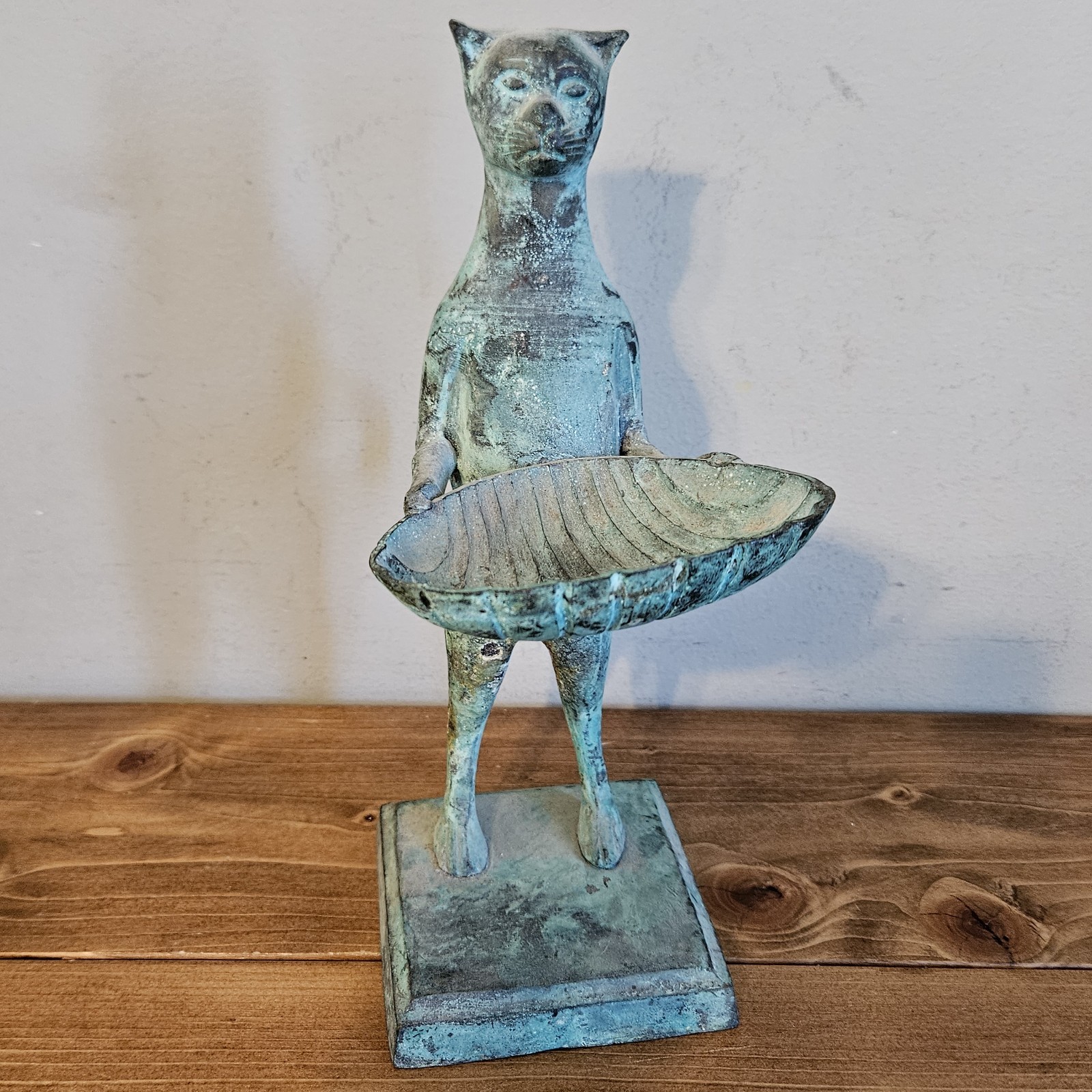 Vintage Egyptian Style Bronze/Brass Metal Cat Butler Statue