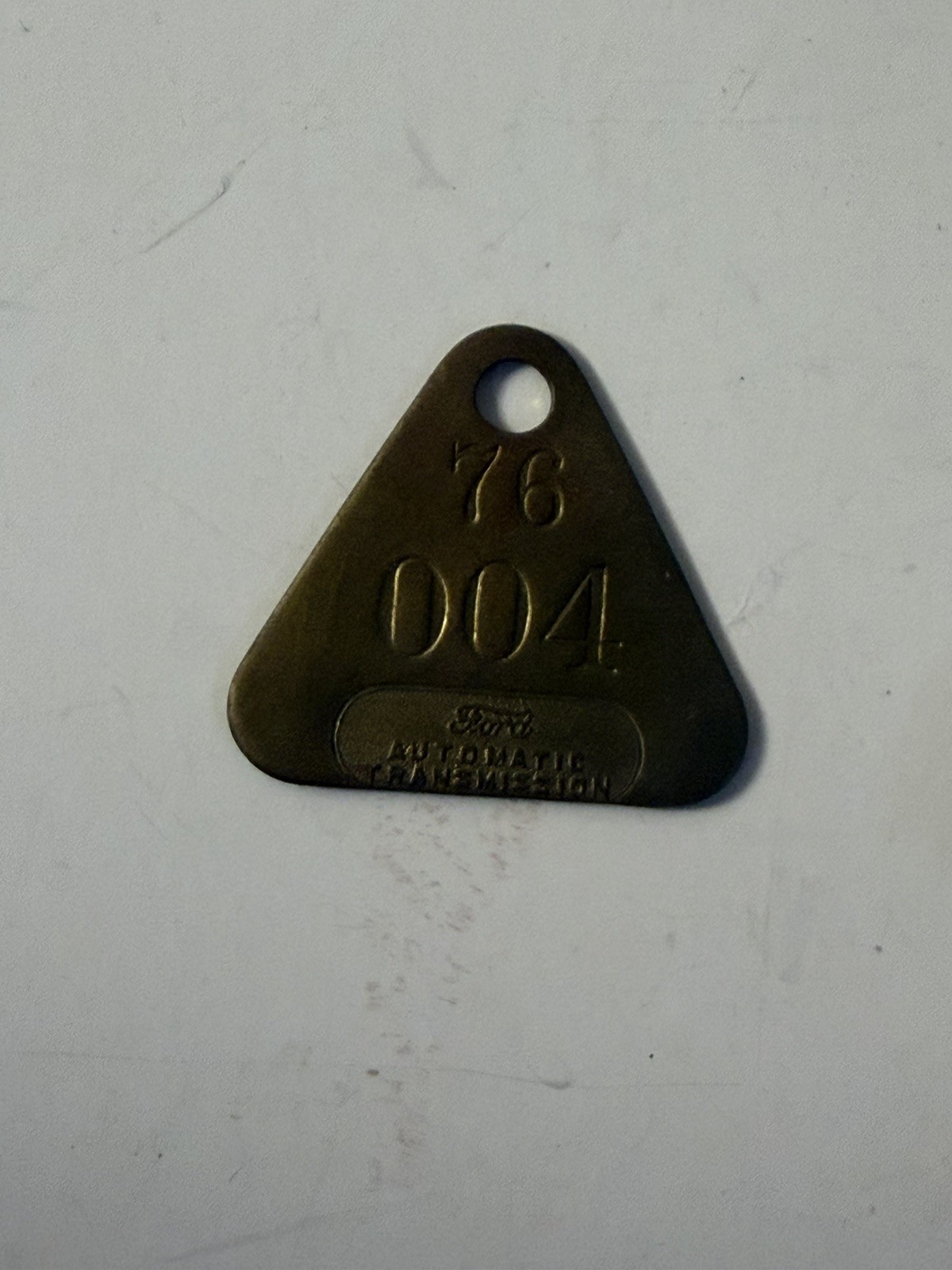 VINTAGE FORD MOTOR COMPANY LIVONIA MICHIGAN TRANSMISSION PLANT BRASS TAG TOOL