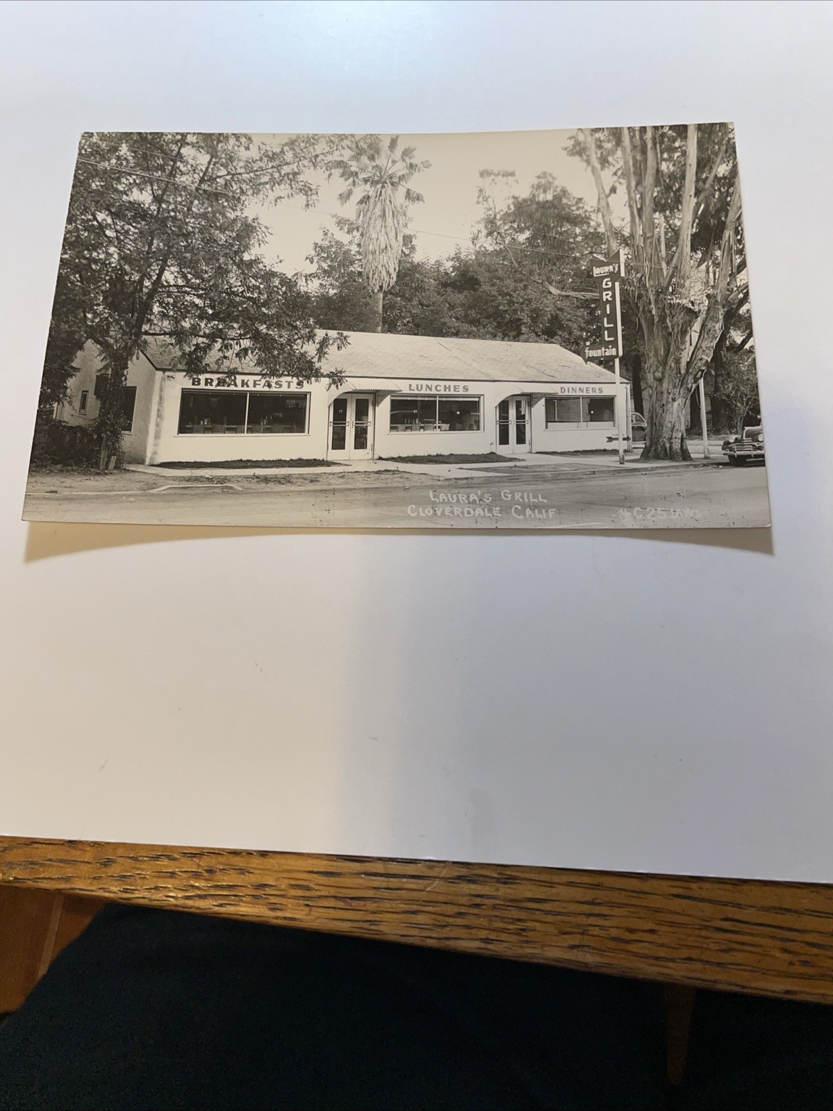 RPPC LAURA\'S GRILL Roadside CLOVERDALE, CA Sonoma County FOUNTAIN 1940