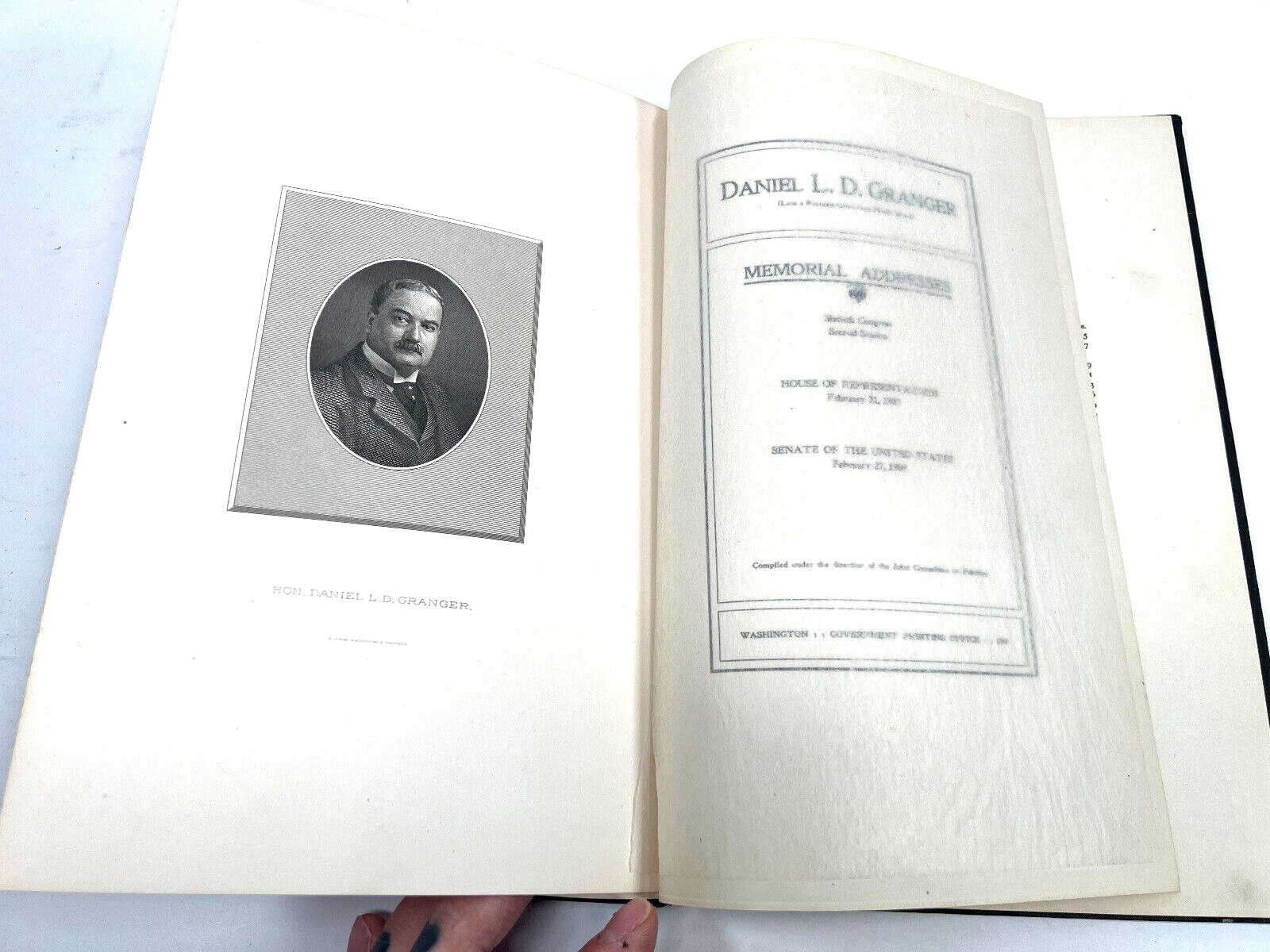 1909 Daniel L D Granger Memorial Address in Congress funeral Providence RI