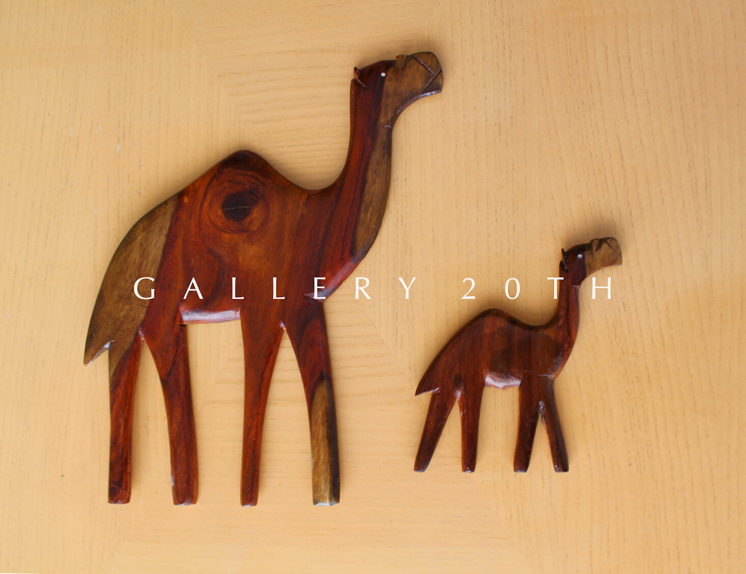 CUTE DANISH MODERN CAMELS WALL ART ATOMIC ROSEWOOD 50'S 60'S EICHLER ERA
