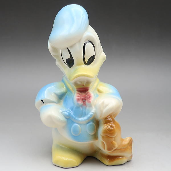 Vintage Disney Donald Duck Leeds Fishing Figurine USA Made 19451955 Ceramic 17cm