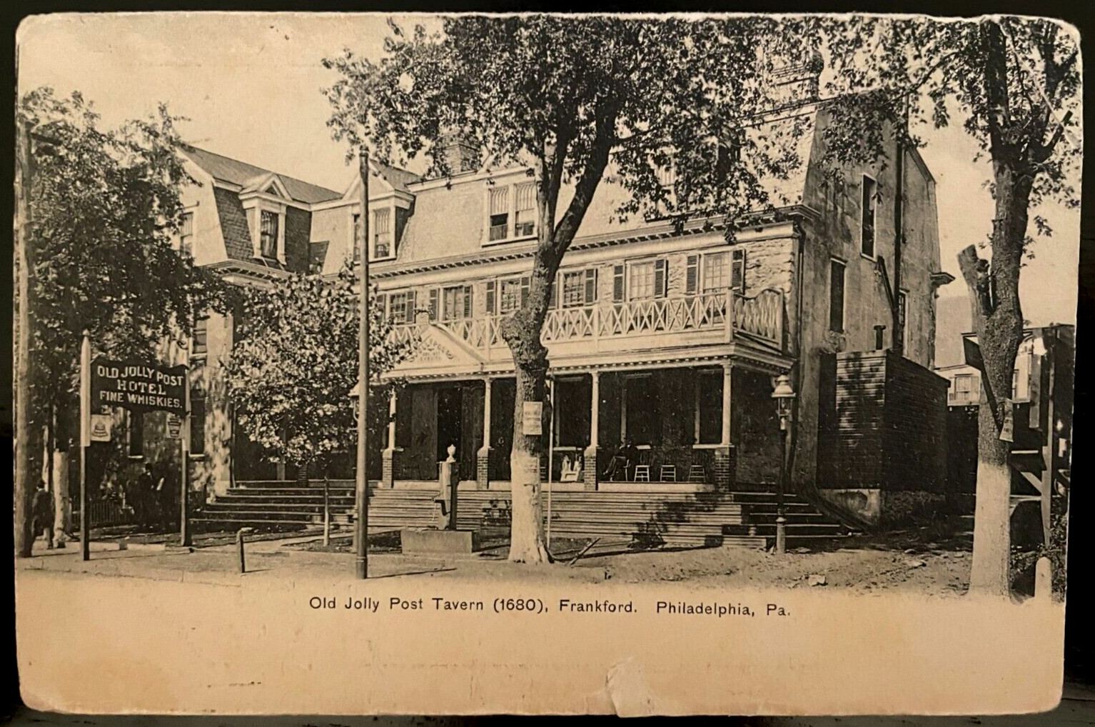 Vintage Postcard 1901-1907 Old Jolly Post Tavern, Philadelphia, Pennsylvania PA
