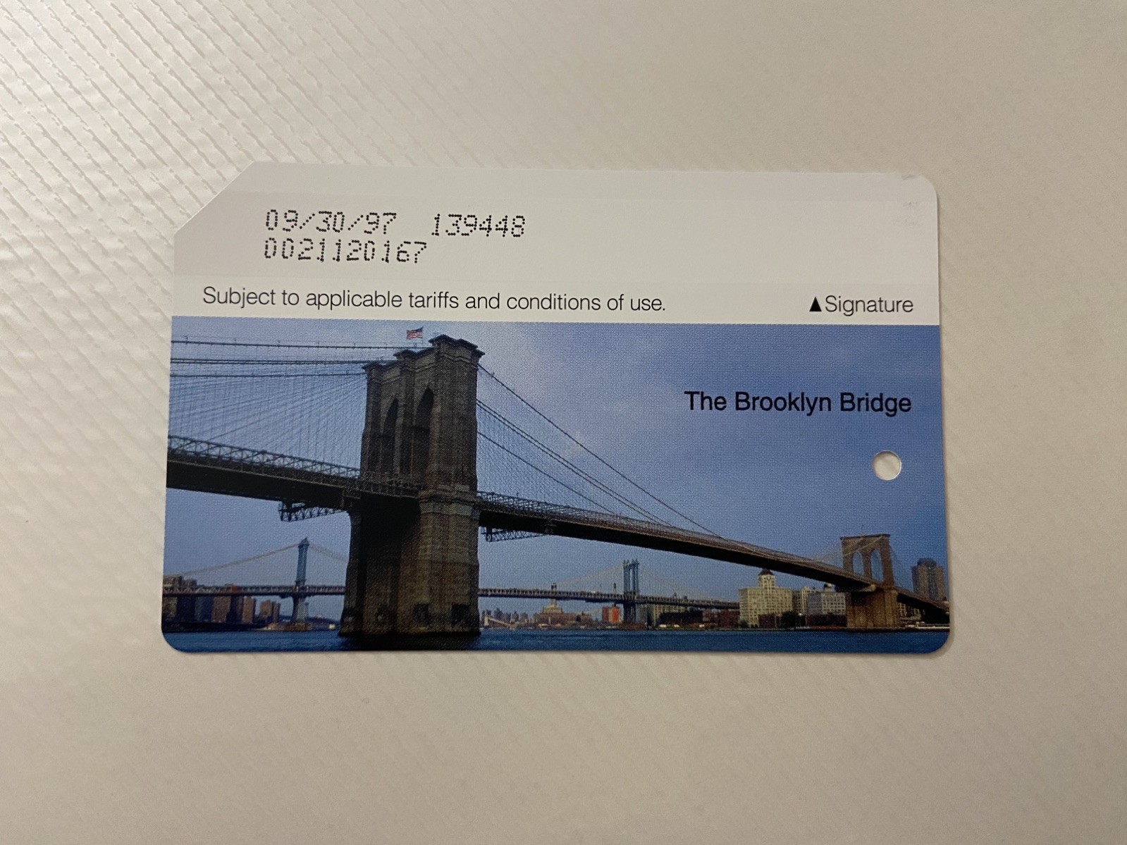 Mint 1996 Blue Back Brooklyn Bridge Metrocard Manhattan NYC MTA Inaugural 