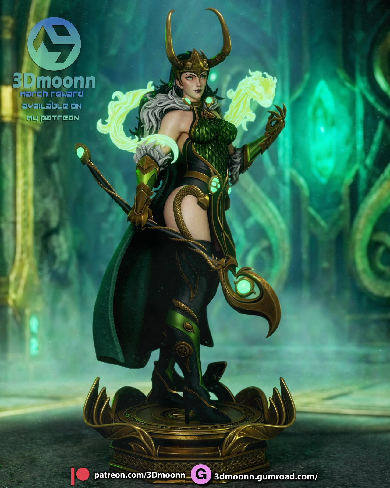 1:8 Lady Loki Marvel Rivals Fan Art UNPAINTED Resin Garage Kit