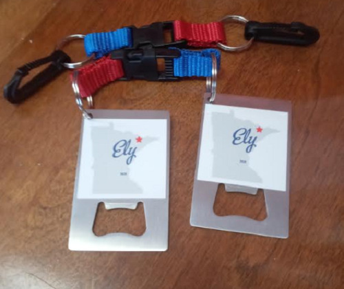 Ely MN Minnesota Double Header Keychain with \