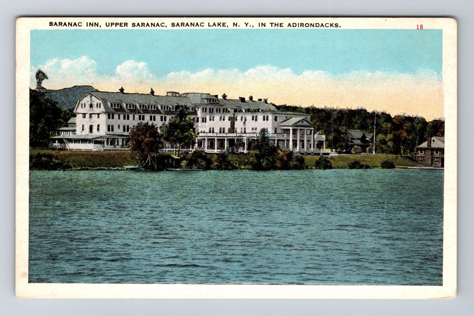 Saranac Lake NY-New York, Saranac Inn, Upper Saranac Lake Vintage Postcard
