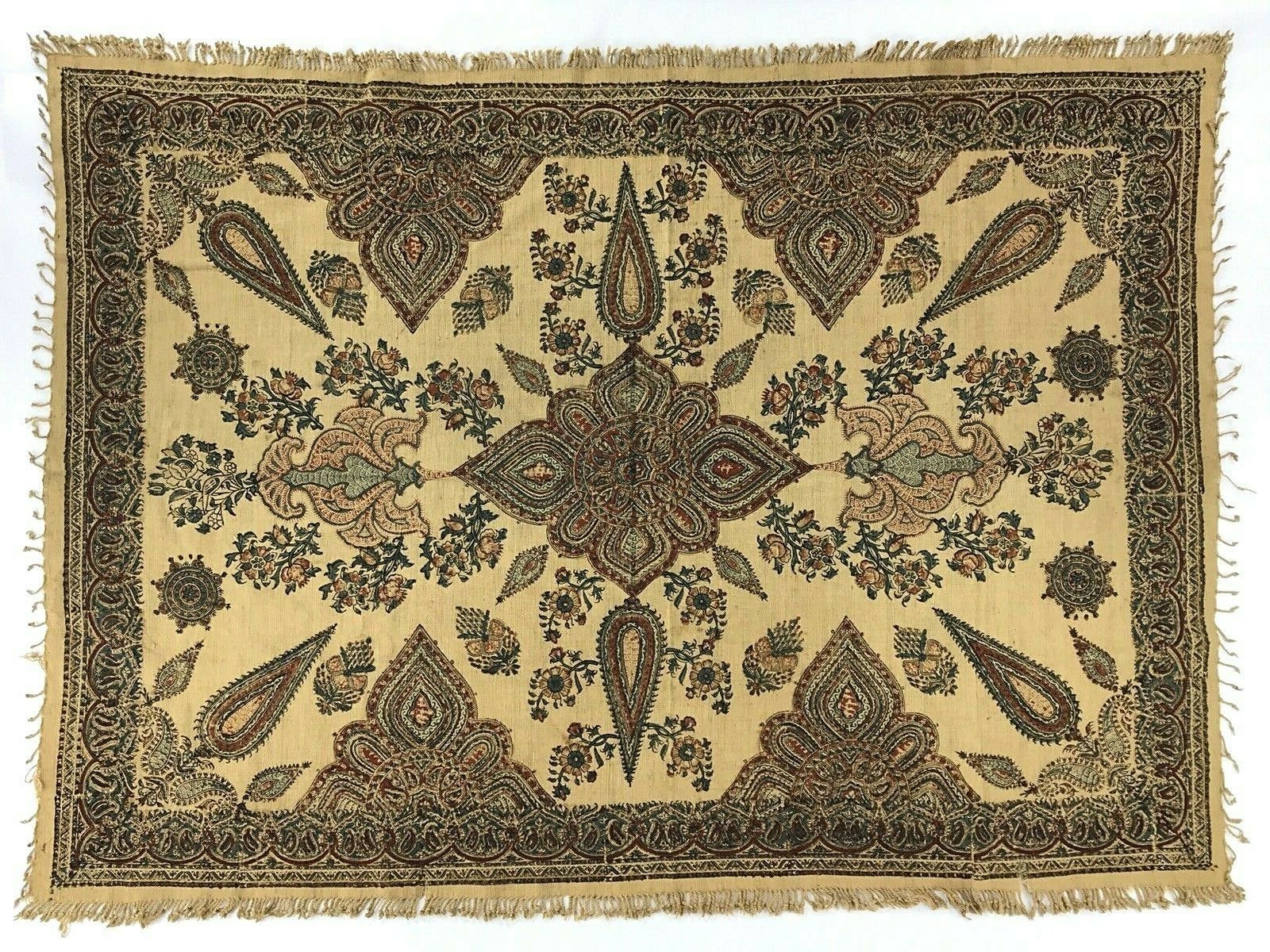 Beautiful Vintage Kalamkari Textile Tablecloth Wall Hanging Scarf