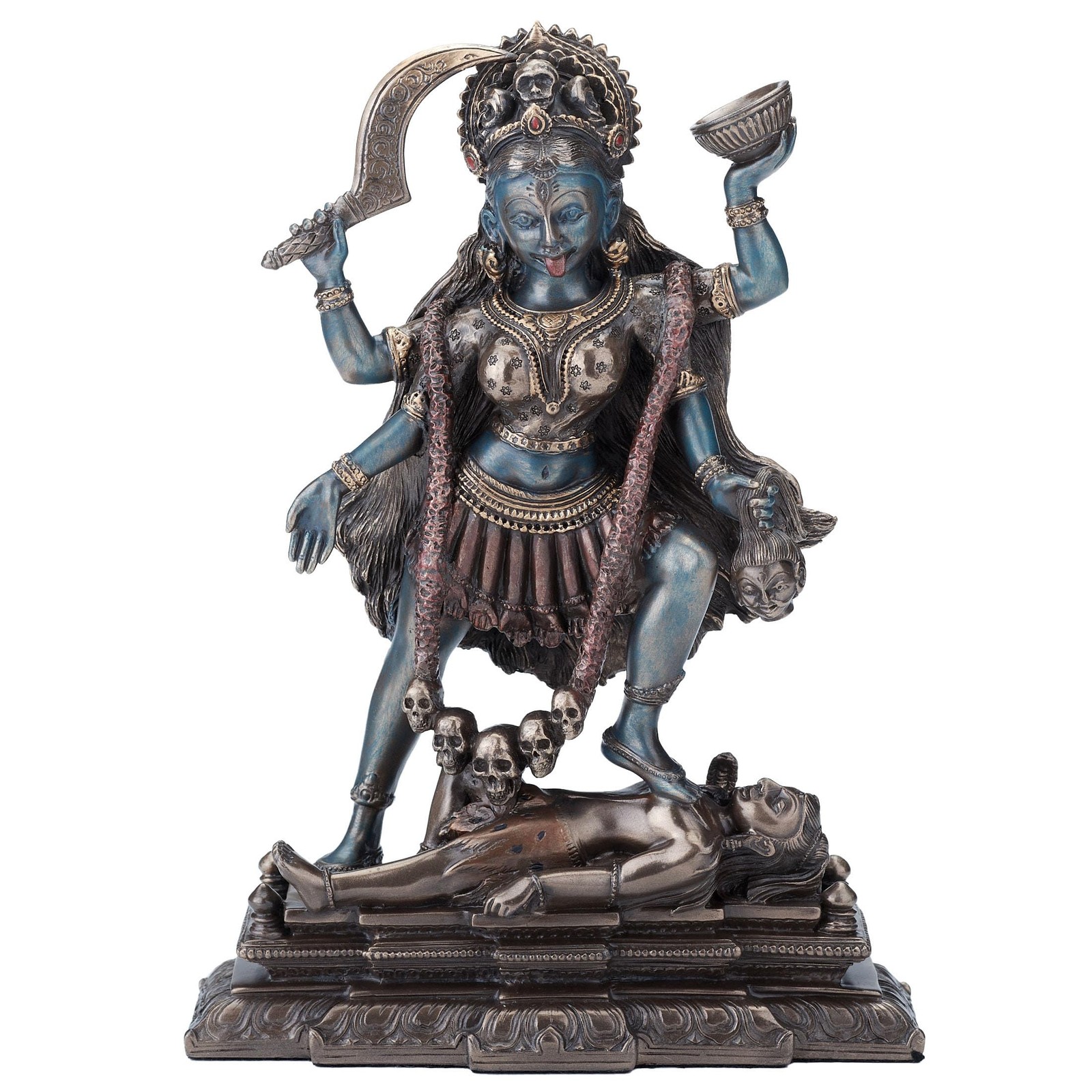 VERONESE Kali Standing on Shiva's Chest Statue Sculpture Figurine, Bronze VERONESE Kali Standing on Shiva's Chest Statue Sculpture Figurine, Bronze