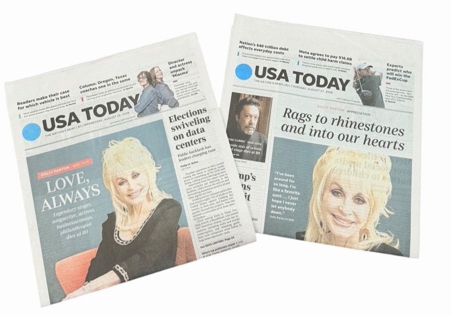USA Today Newspaper DOLLY PARTON - August 26 - August 27 2026 LOT/2 Complete NEW