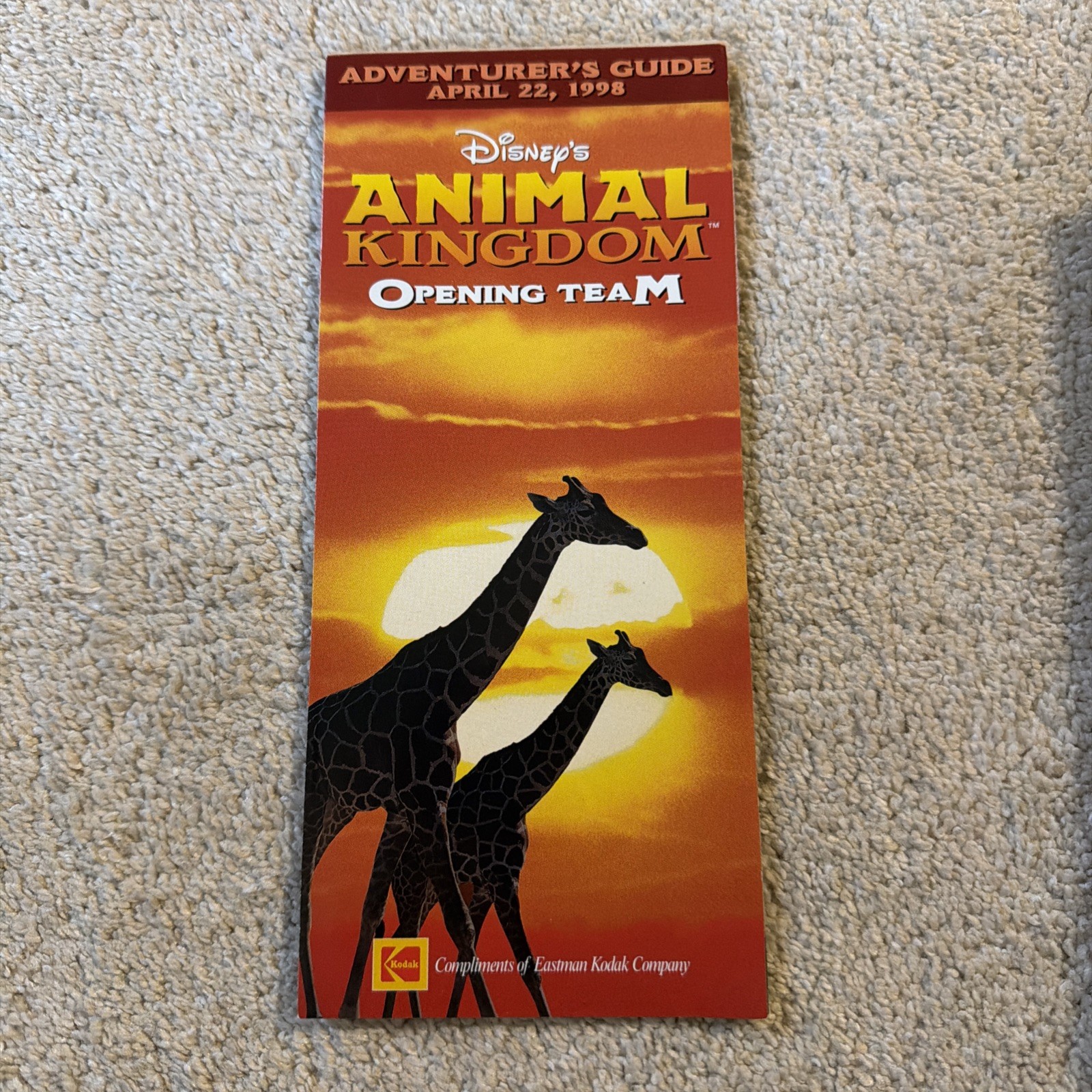 Rare Disney's Animal Kingdom 1998 Opening Team Guide  Vintage