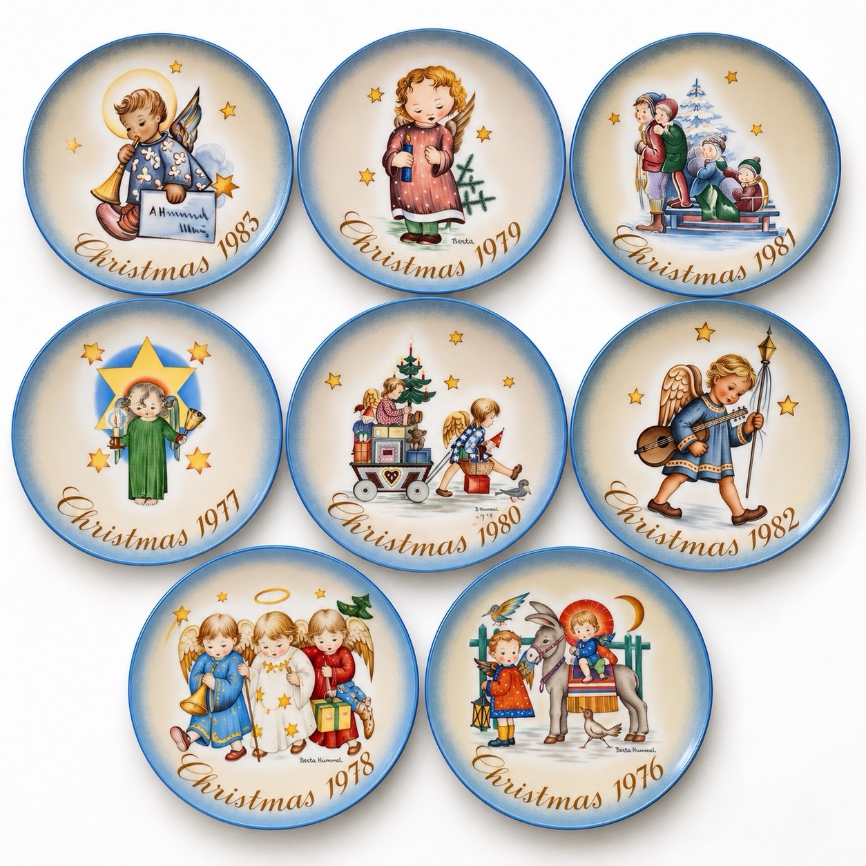 Vintage Schmid Sister Berta Hummel Christmas Collector Plate Lot – 1976-1983