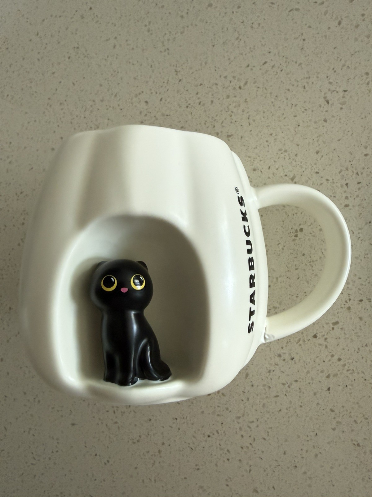NEW Starbucks Pumpkin Window Black Cat Mug Europe Exclusive Halloween CHIPPED