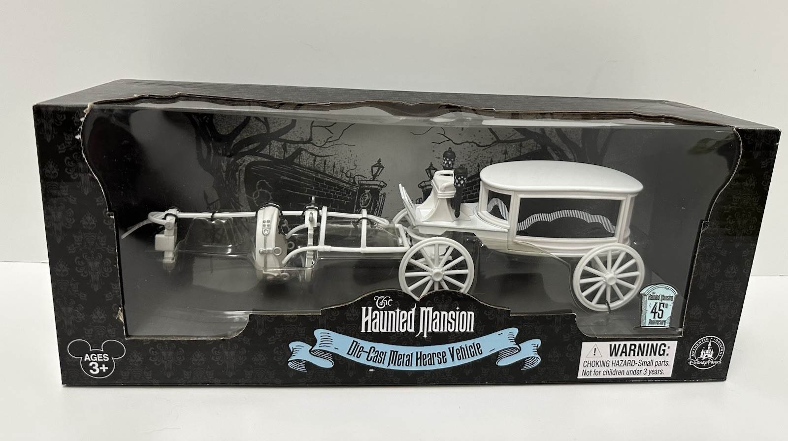 Disney HAUNTED MANSION White Die Cast Metal Hearse Carriage 45th Anniversary NEW