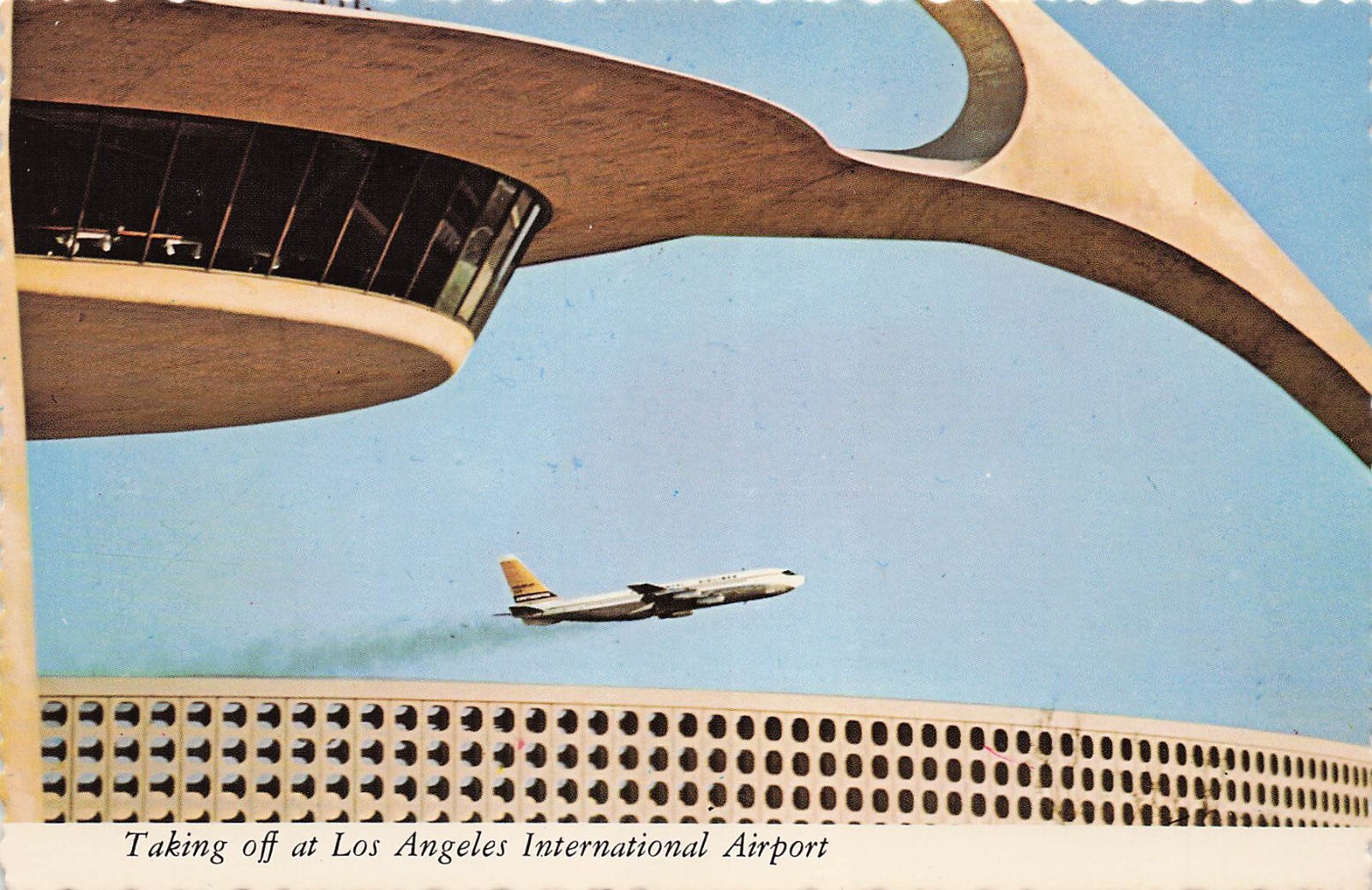 Boeing 707-324C, Continental Airlines Los Angeles Airport 6x4 Postcard H35