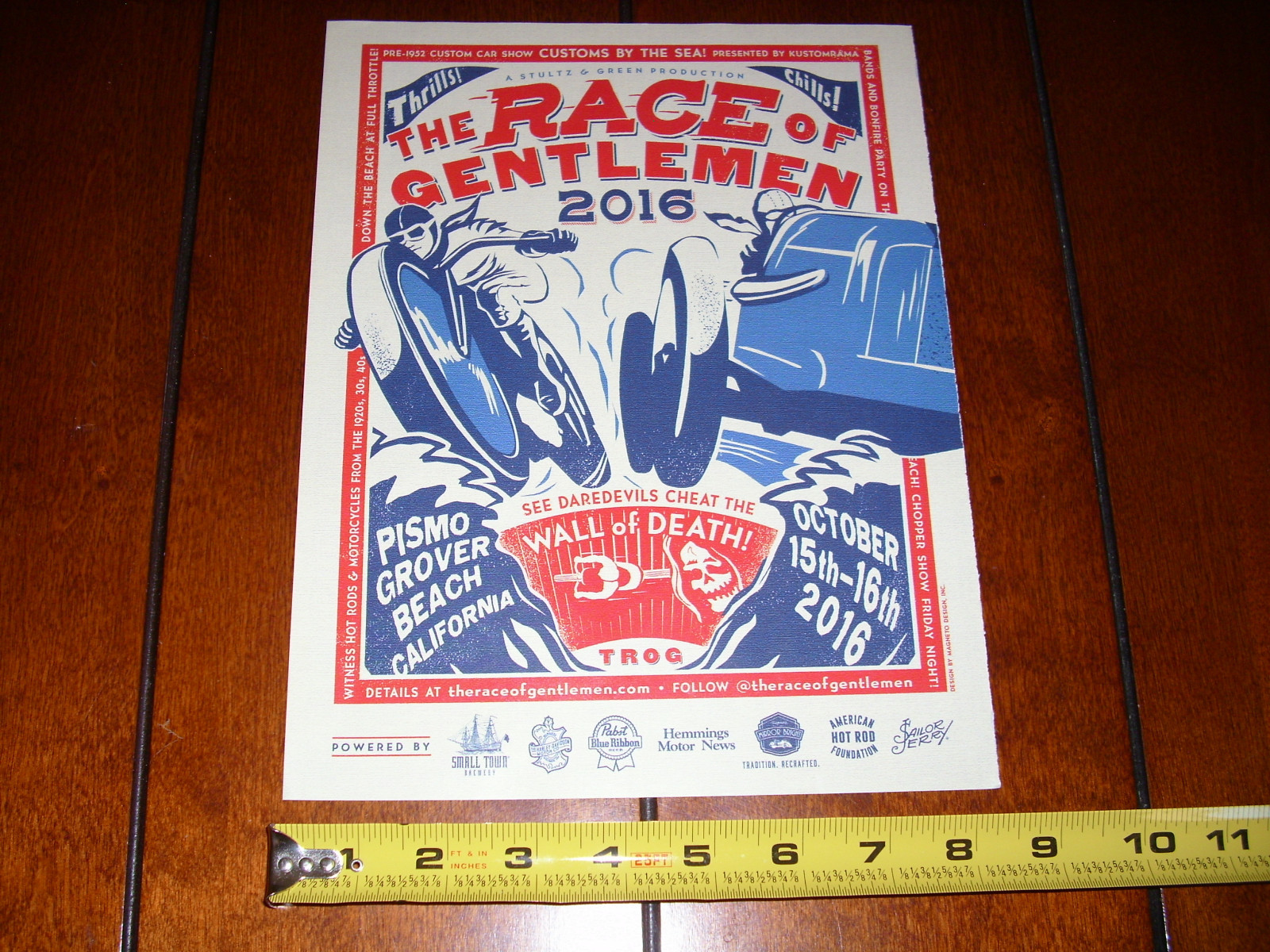 2016 THE RACE OF GENTLEMEN PISMO GROVER BEACH CALIFORNIA ORIGINAL AD