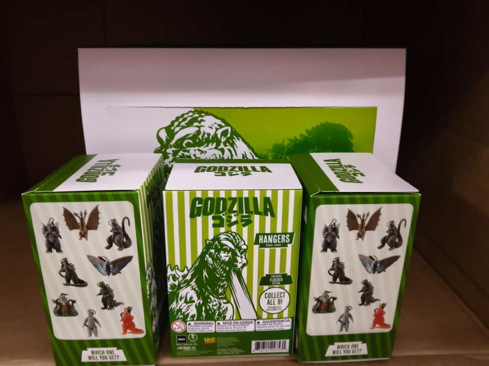 Case Of 9 Pcs Original Godzilla Exclusive Flocked Edition Hangers Blind Box NEW
