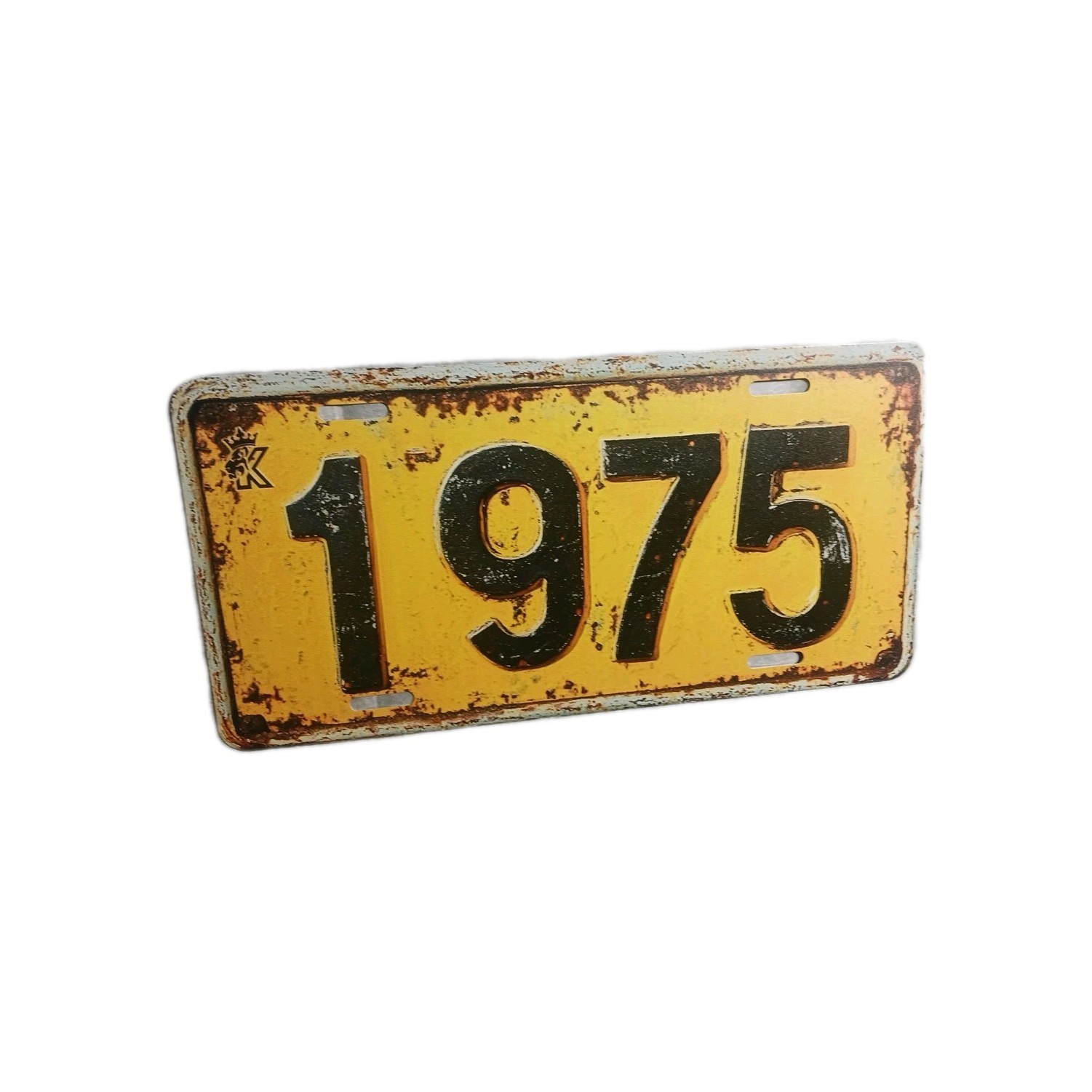 1975 Flat Text Rusty License plate  Black Yellow Ford Chevy Dodge vehicle NEW