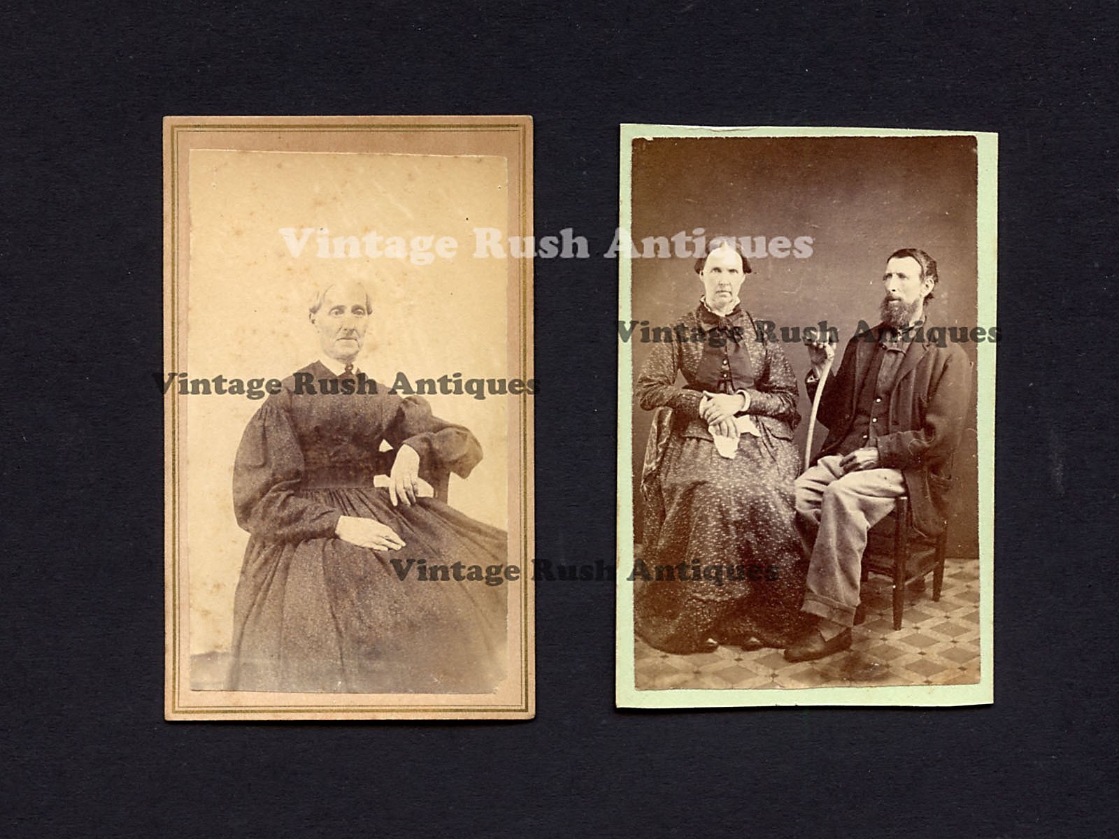 Antique Victorian Cartes de Vista Photo\'s CDV Set 2 Warren Family Stamford NY
