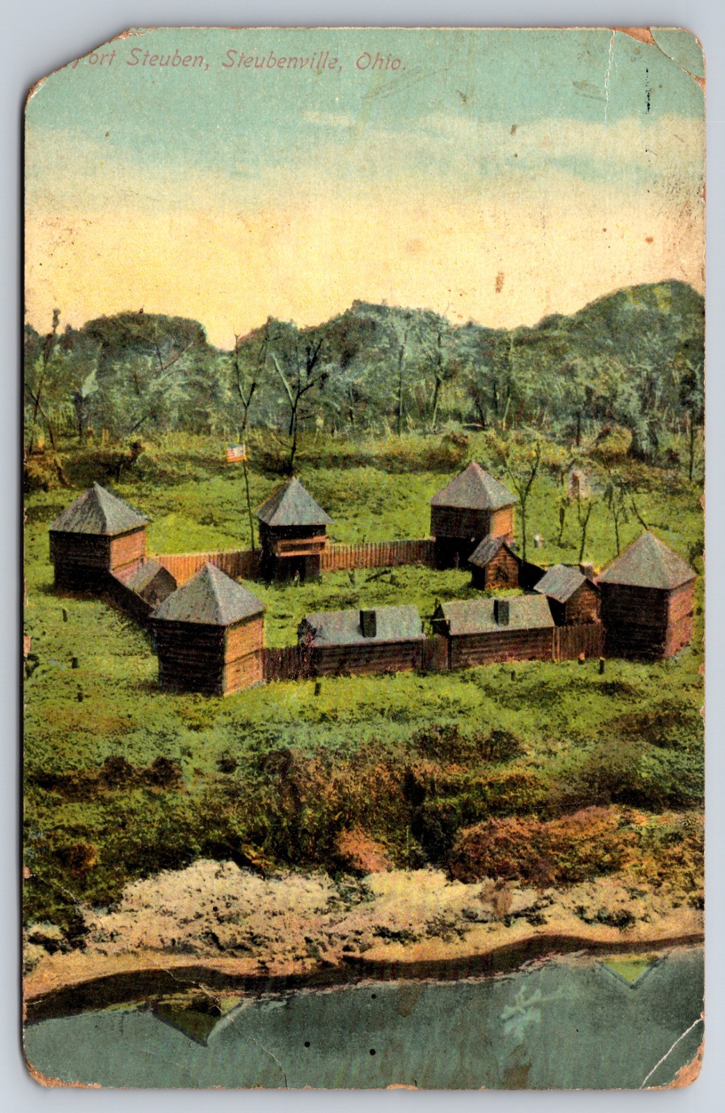 Fort Steuben Steubenville Ohio OH As-Is 1910 Postcard