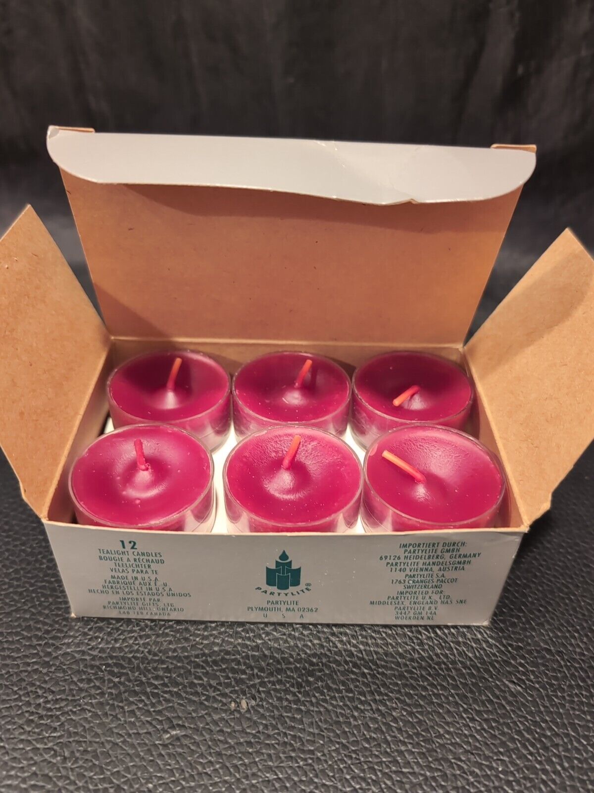 PartyLite Tealight Candles Cranberry - 1 Box of 12 V0423