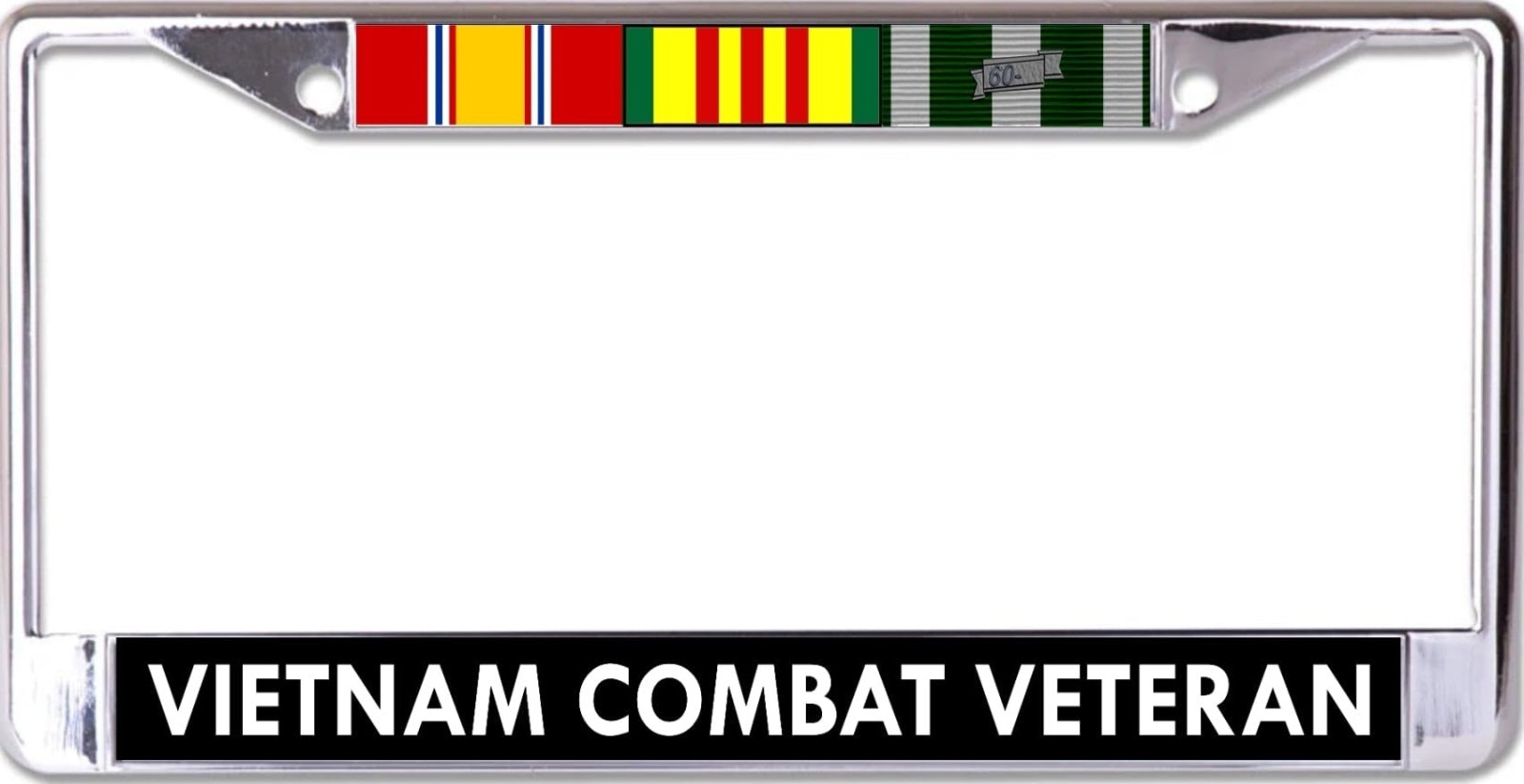 Vietnam Combat Veteran License Plate Frame - Durable Chrome, Military Tribute, C